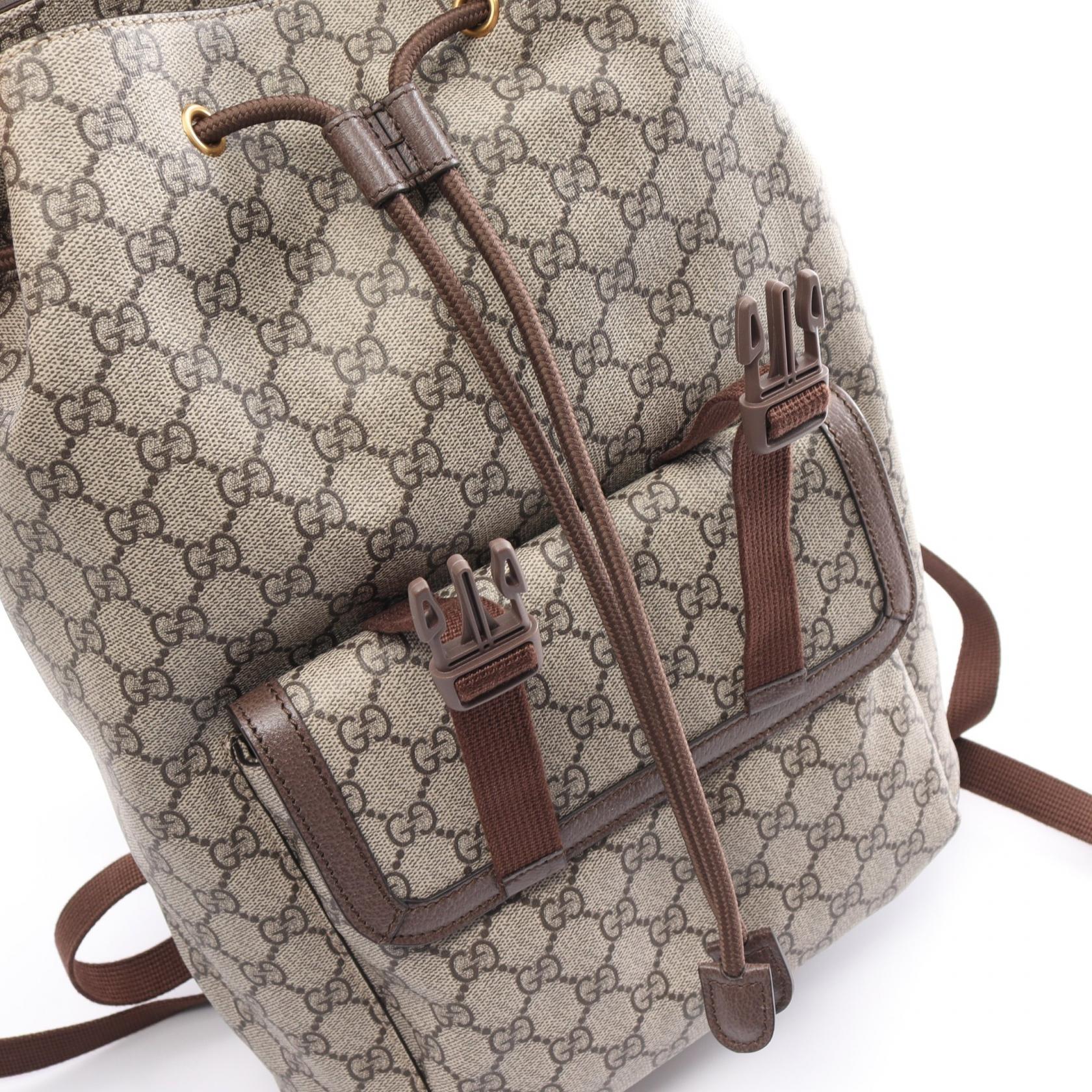 Gucci Ophidia GG Supreme Backpack PVC Canvas Leather