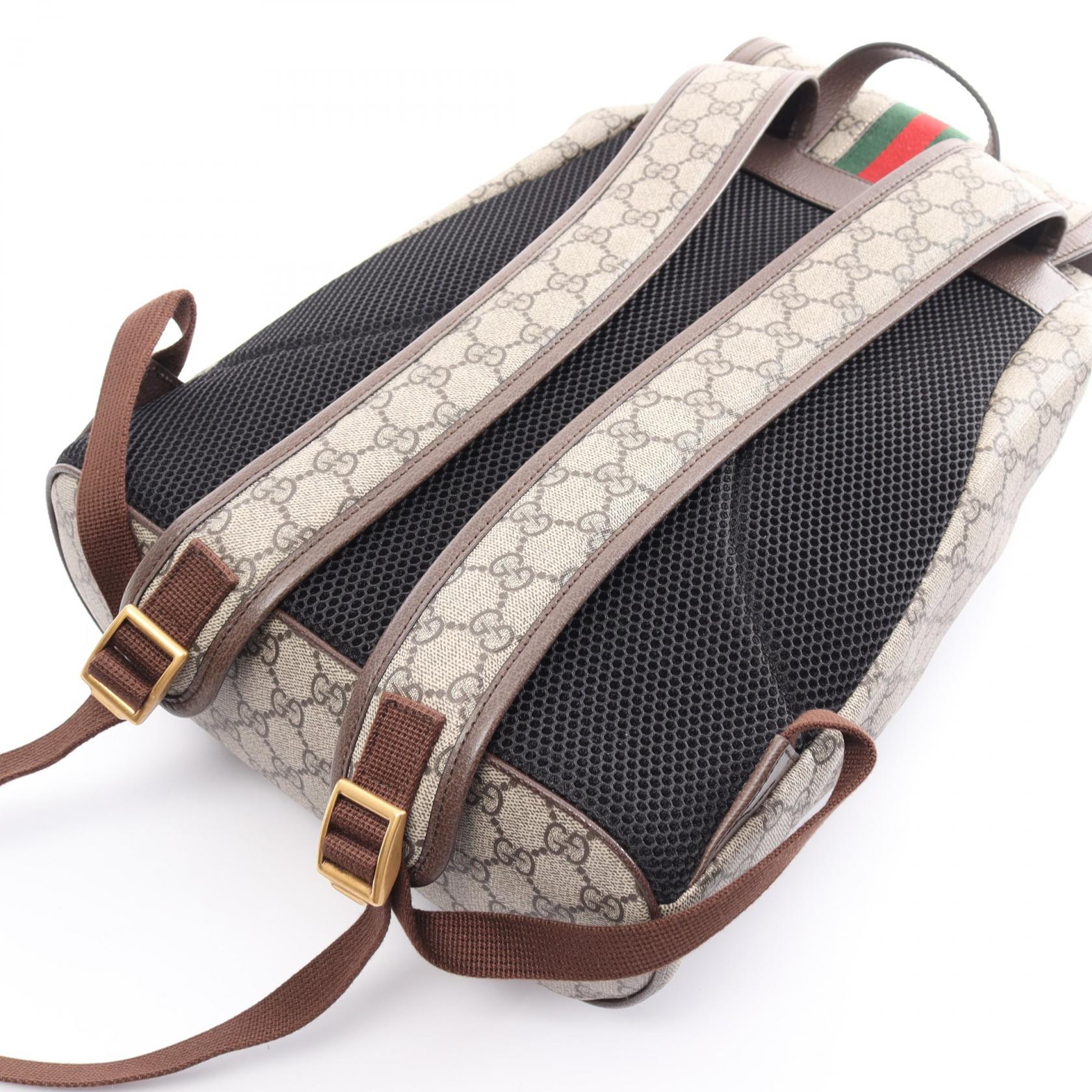 Gucci Ophidia GG Supreme Backpack PVC Canvas Leather