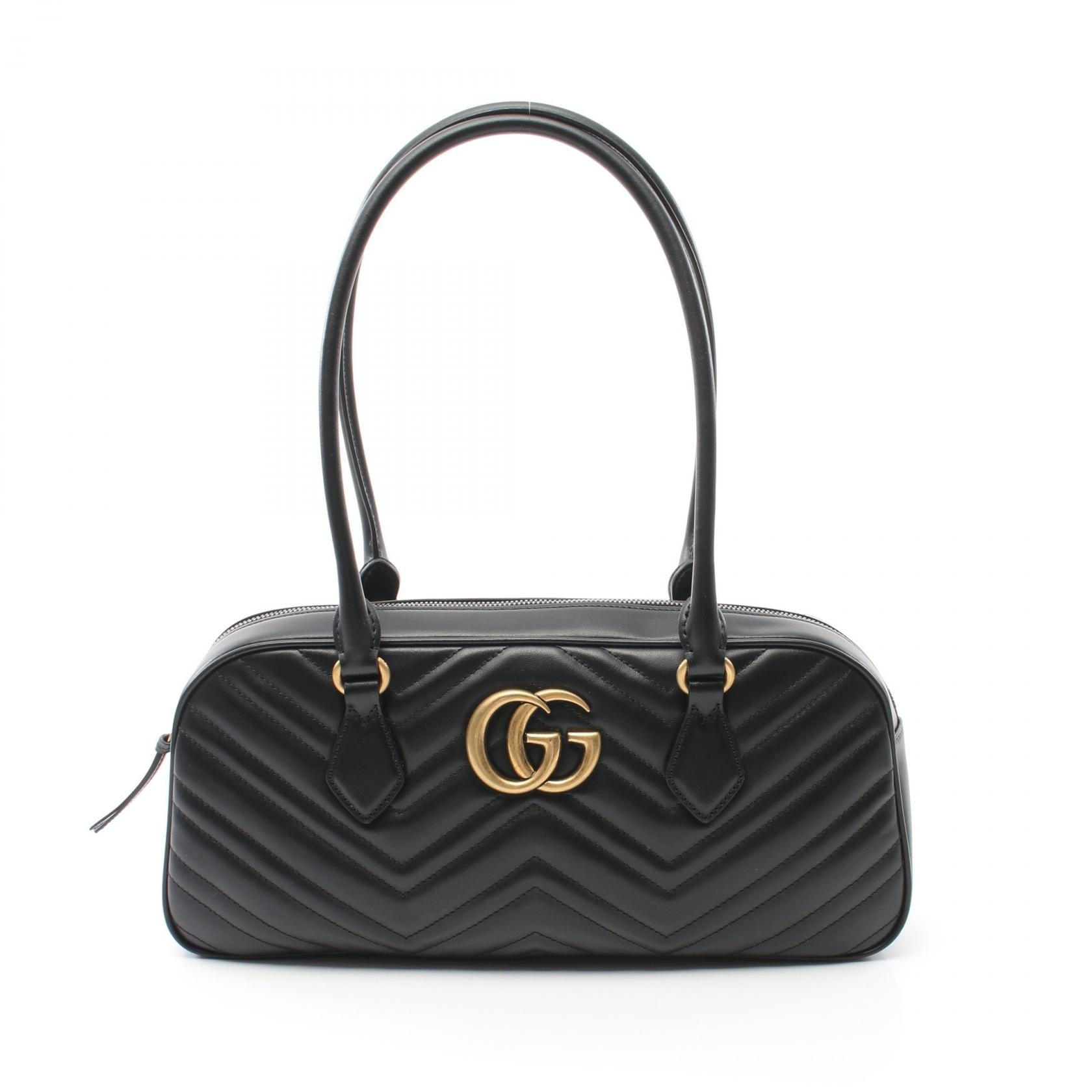 Gucci Leather GG Marmont Medium Top Handle Tote