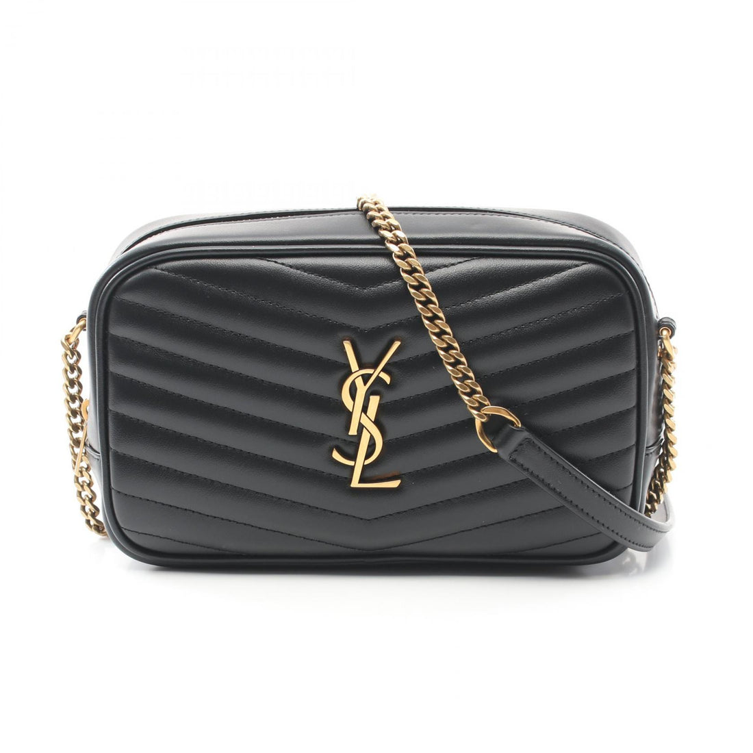 Saint Laurent Lou Mini Leather Shoulder Bag Black