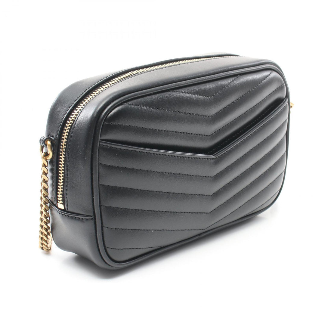 Saint Laurent Lou Mini Leather Shoulder Bag Black