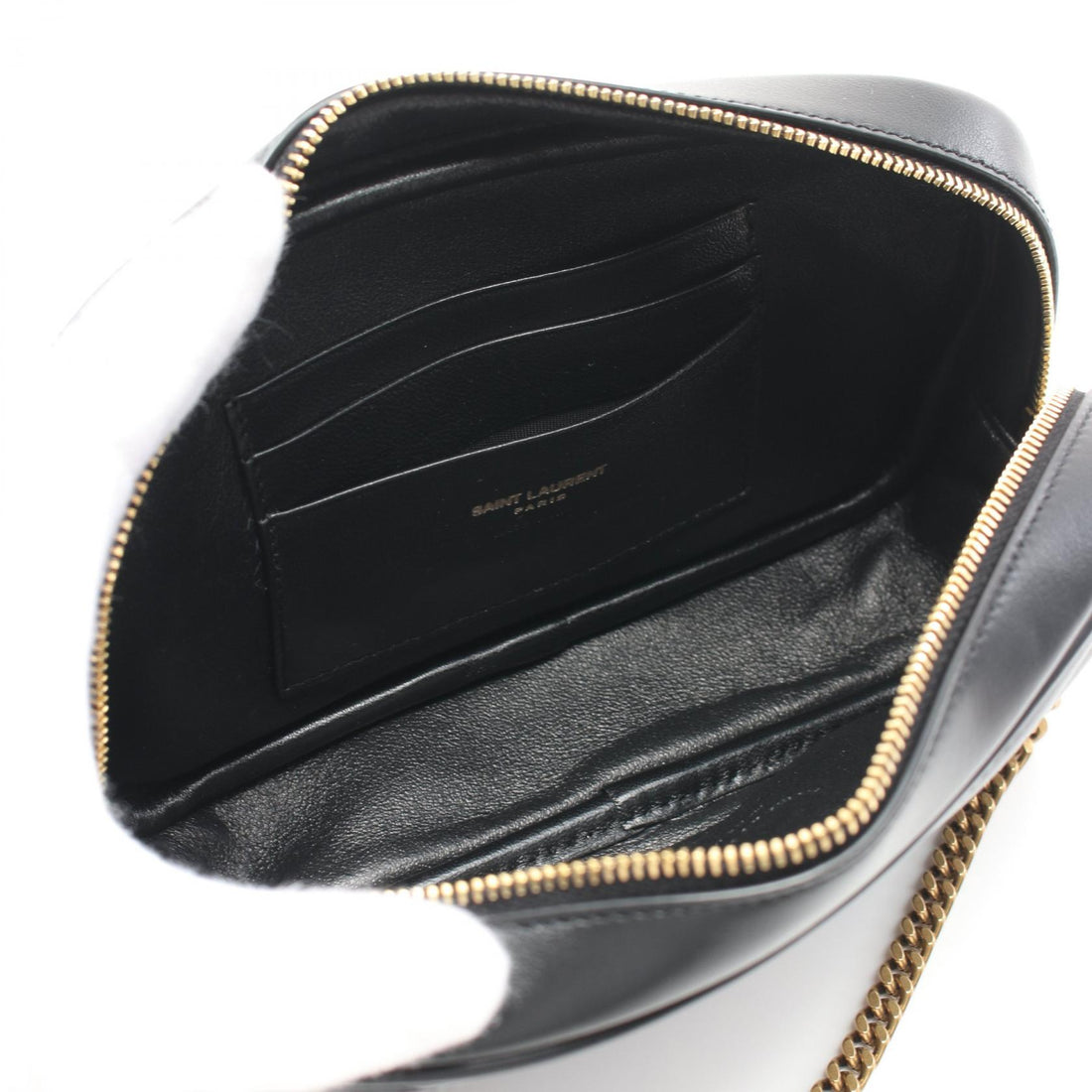 Saint Laurent Lou Mini Leather Shoulder Bag Black