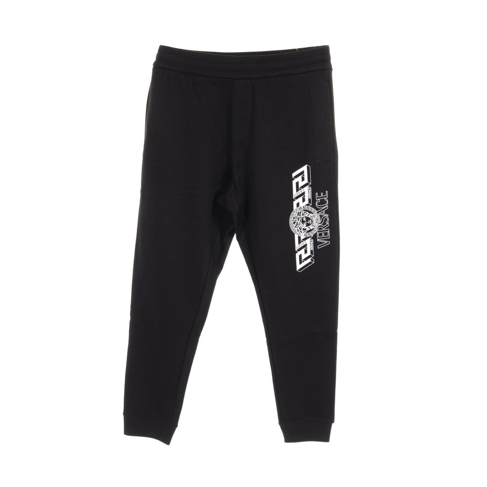 Versace Greca Cotton Pants Black