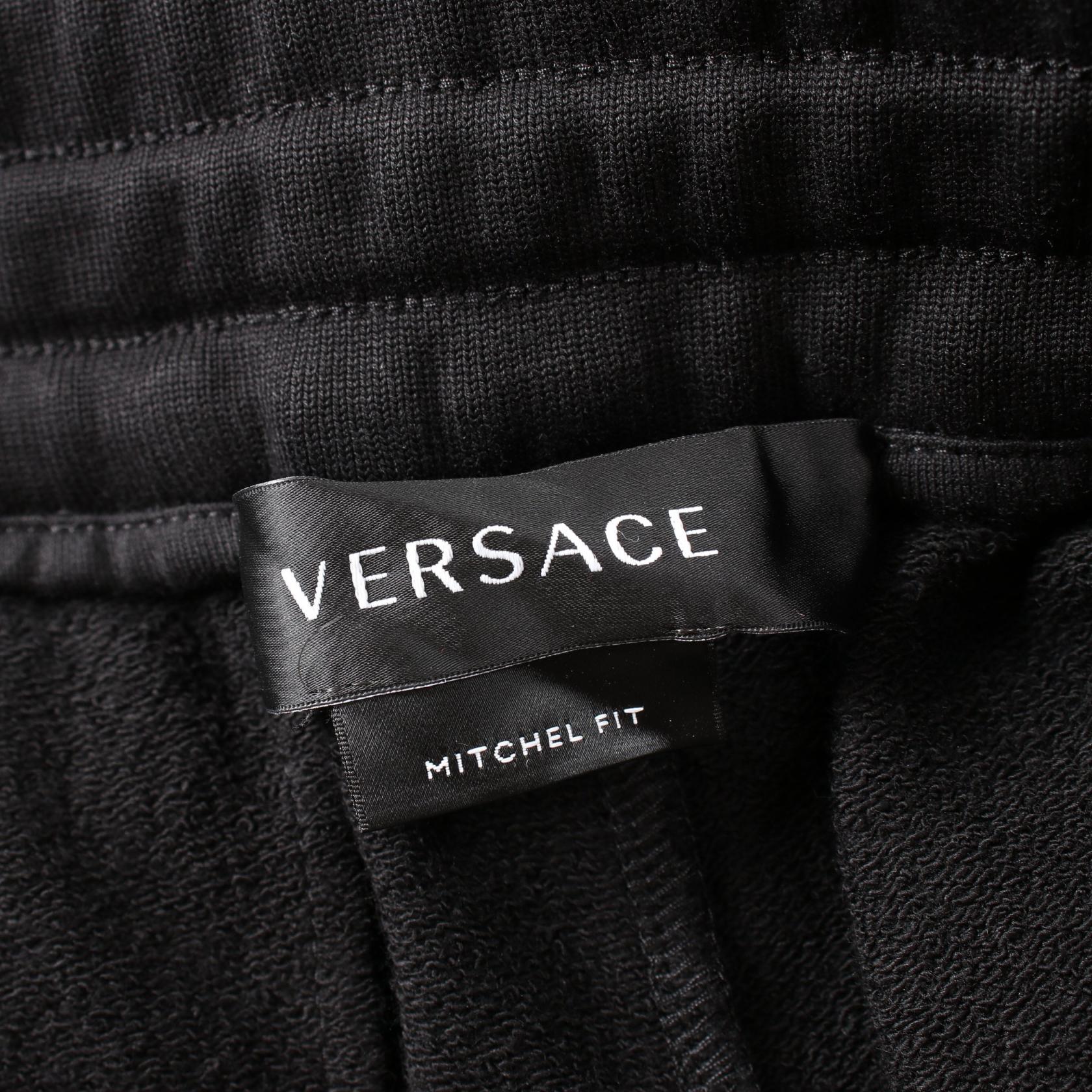 Versace Greca Cotton Pants Black