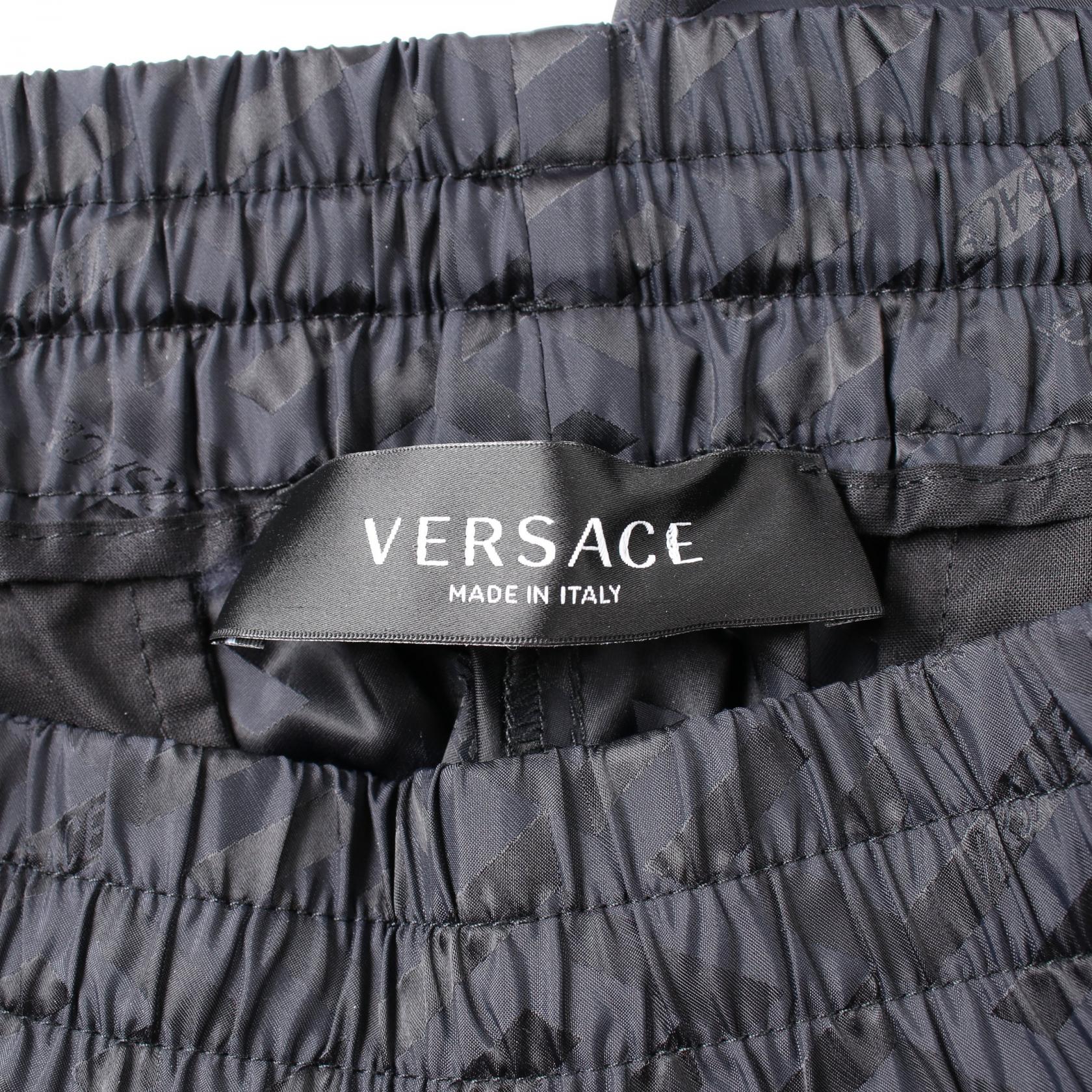 Versace Greca Nylon Pants Black/White