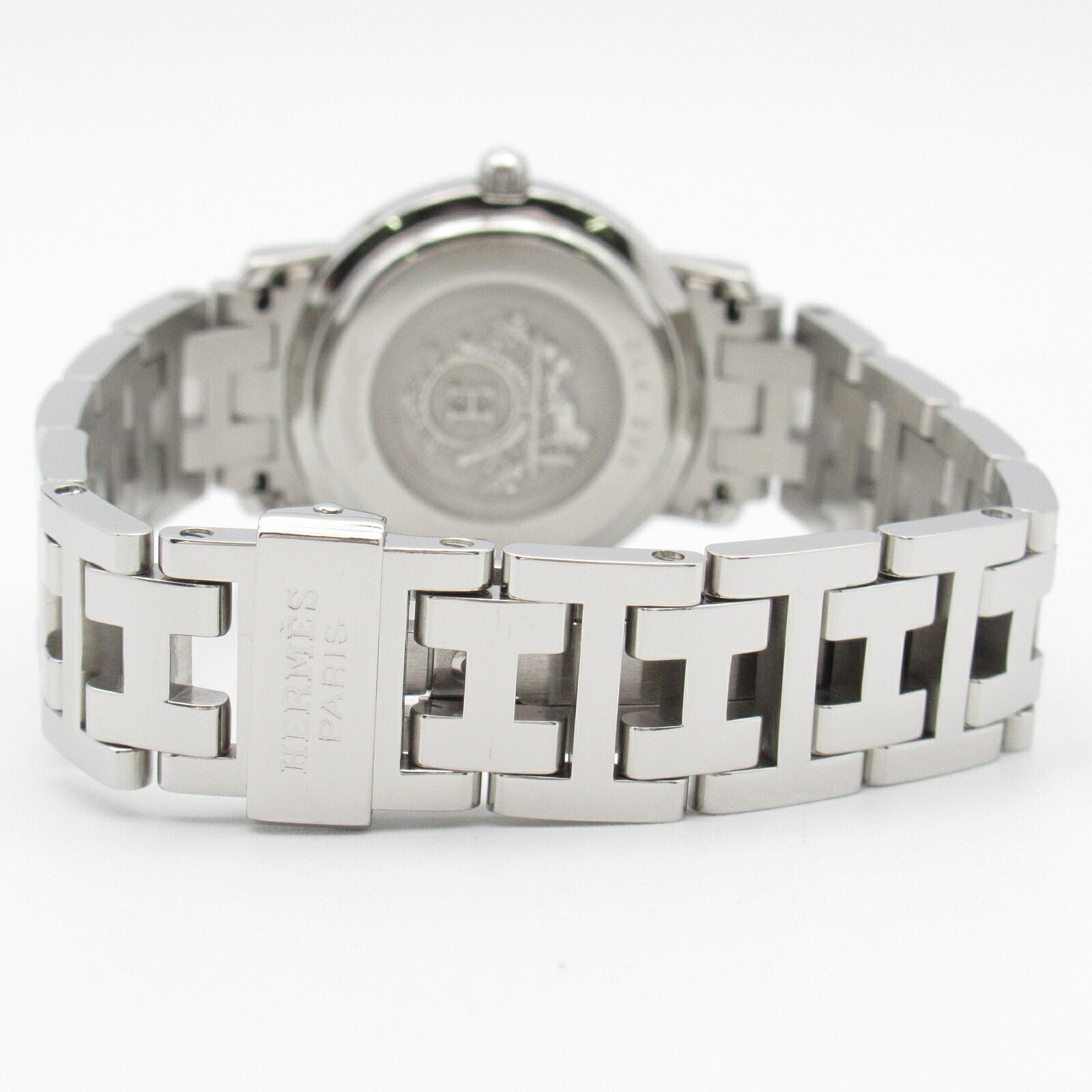 Hermes Clipper Nacre 12P Diamond Bezel Watch