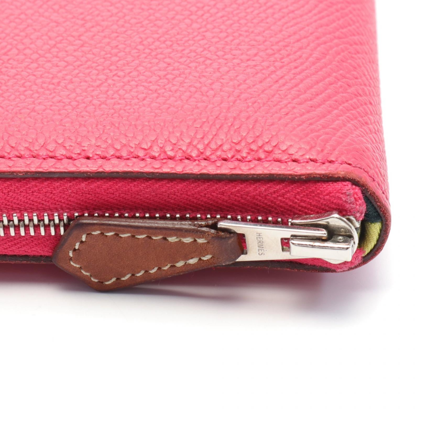 Hermes Azap Compact Silk In Wallet Pink