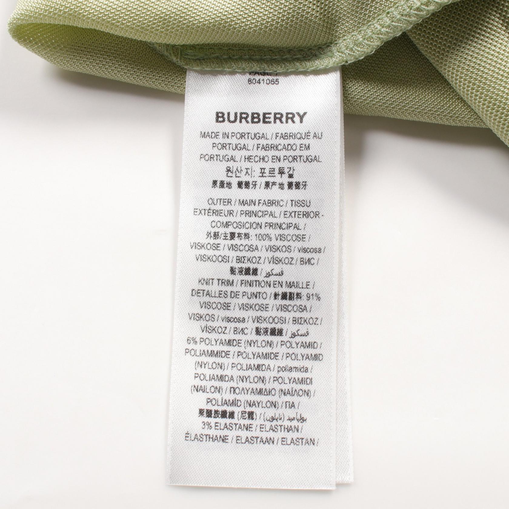 Burberry Rayon Polo Shirt Green 8041065