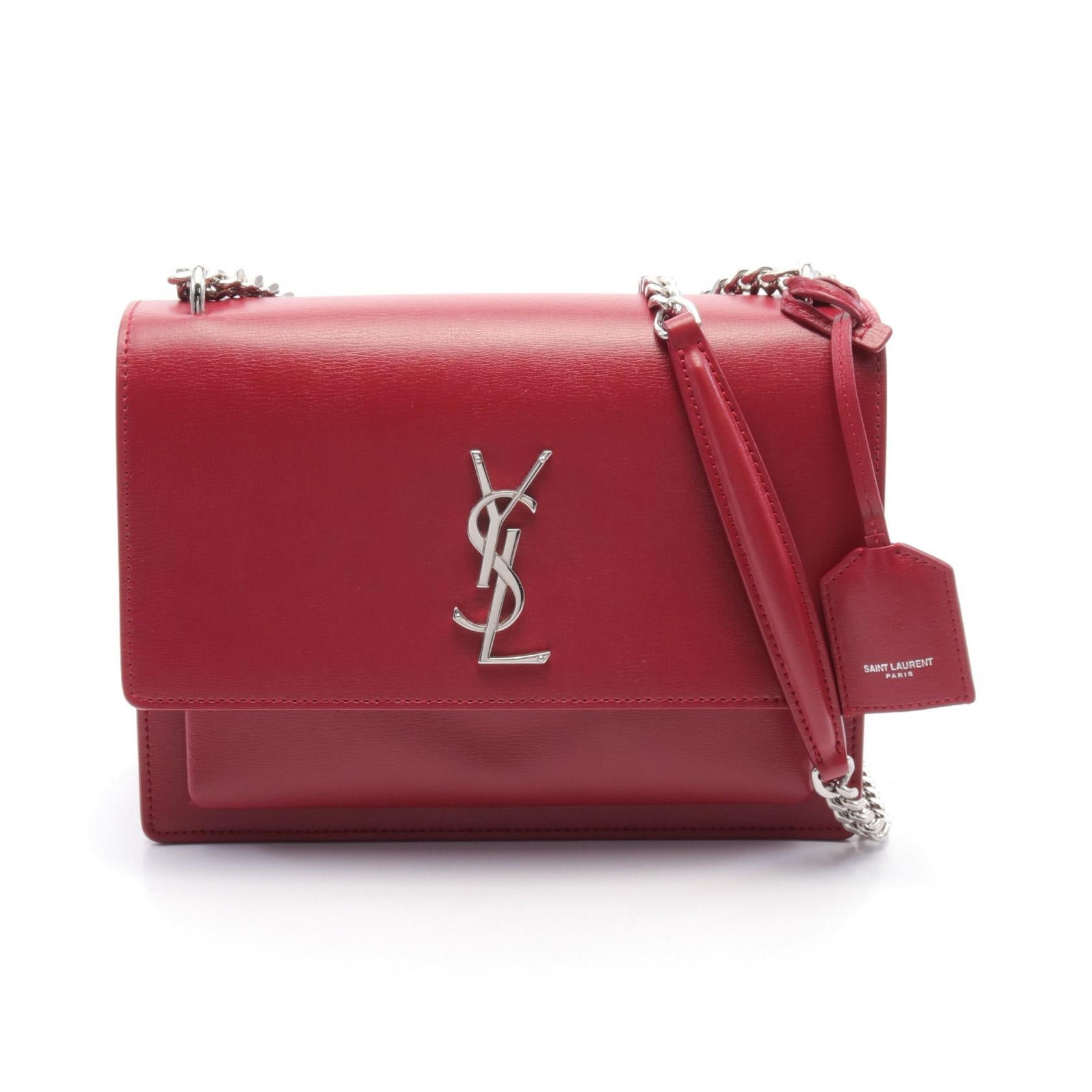 Yves Saint Laurent Leather YSL Logo Shoulder Bag