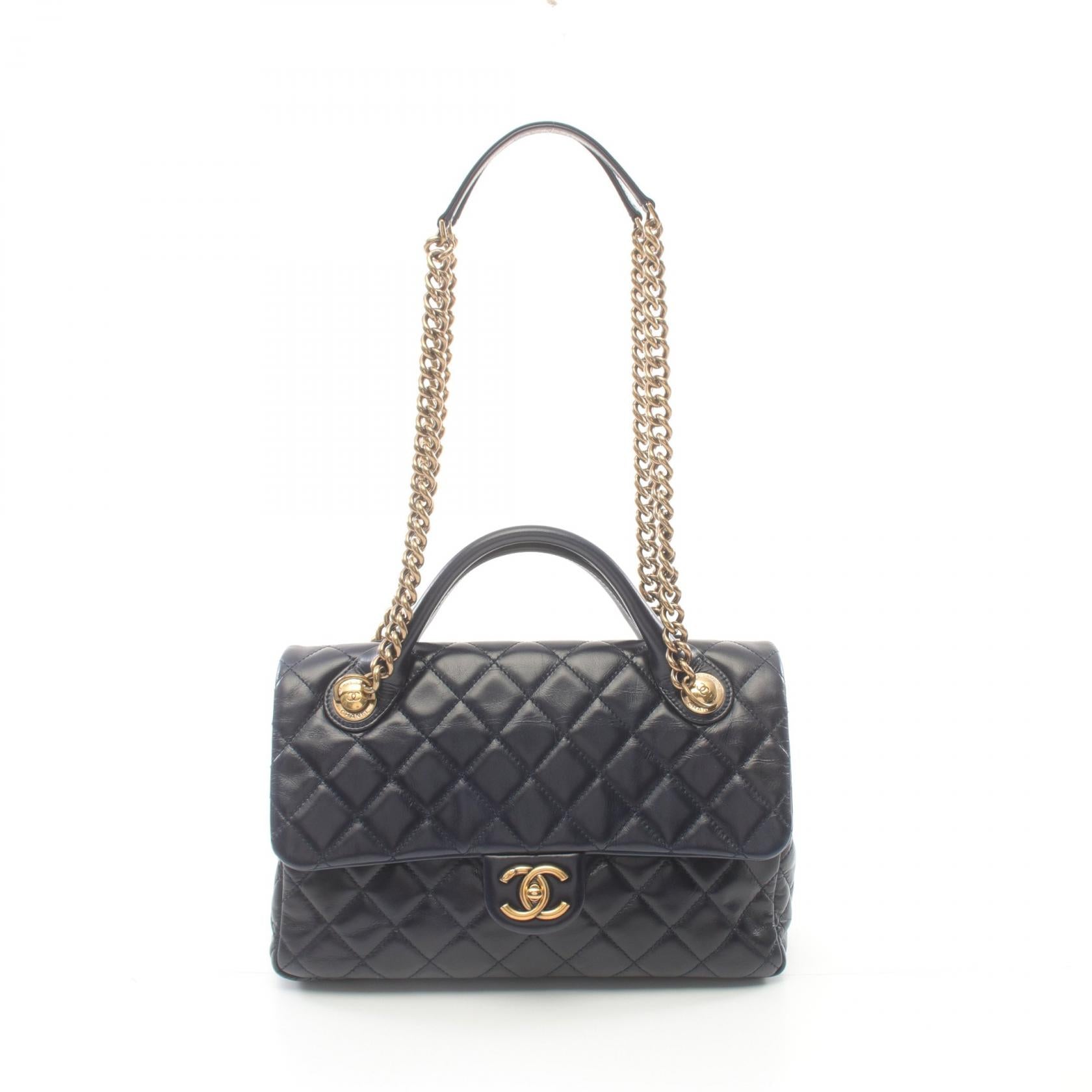 Chanel Leather Top Handle Shoulder Bag