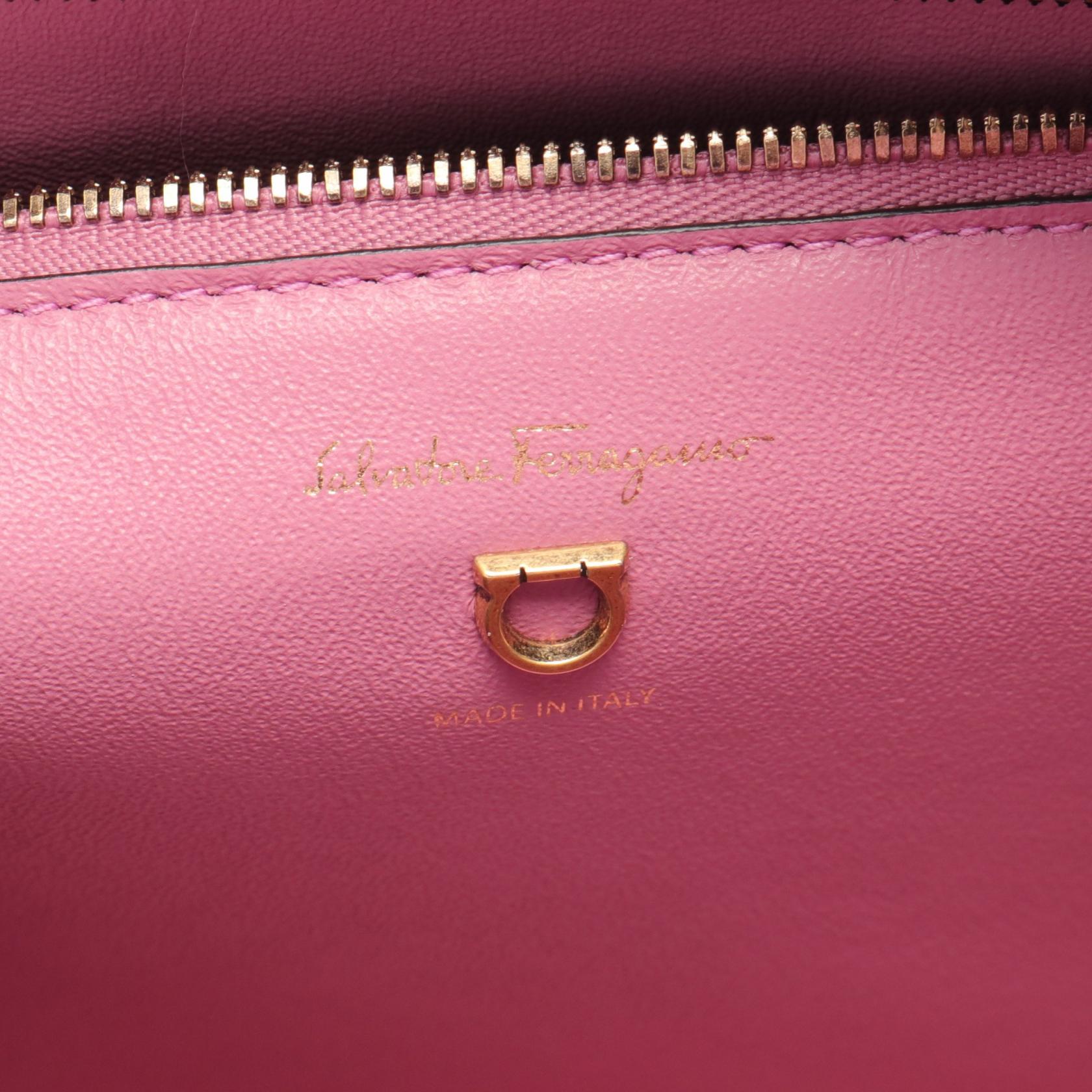 Salvatore Ferragamo Gancini Leather Tote Bag