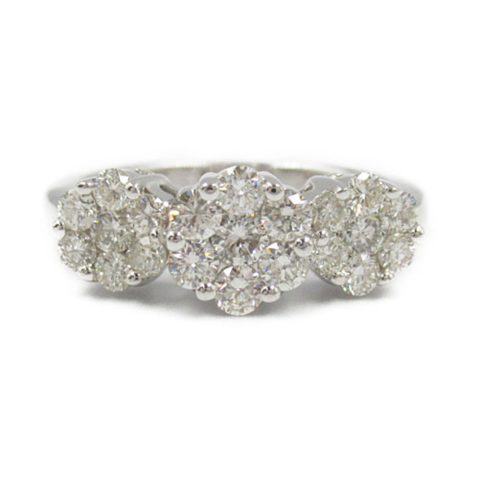 K18WG White Gold Diamond Ring Jewelry