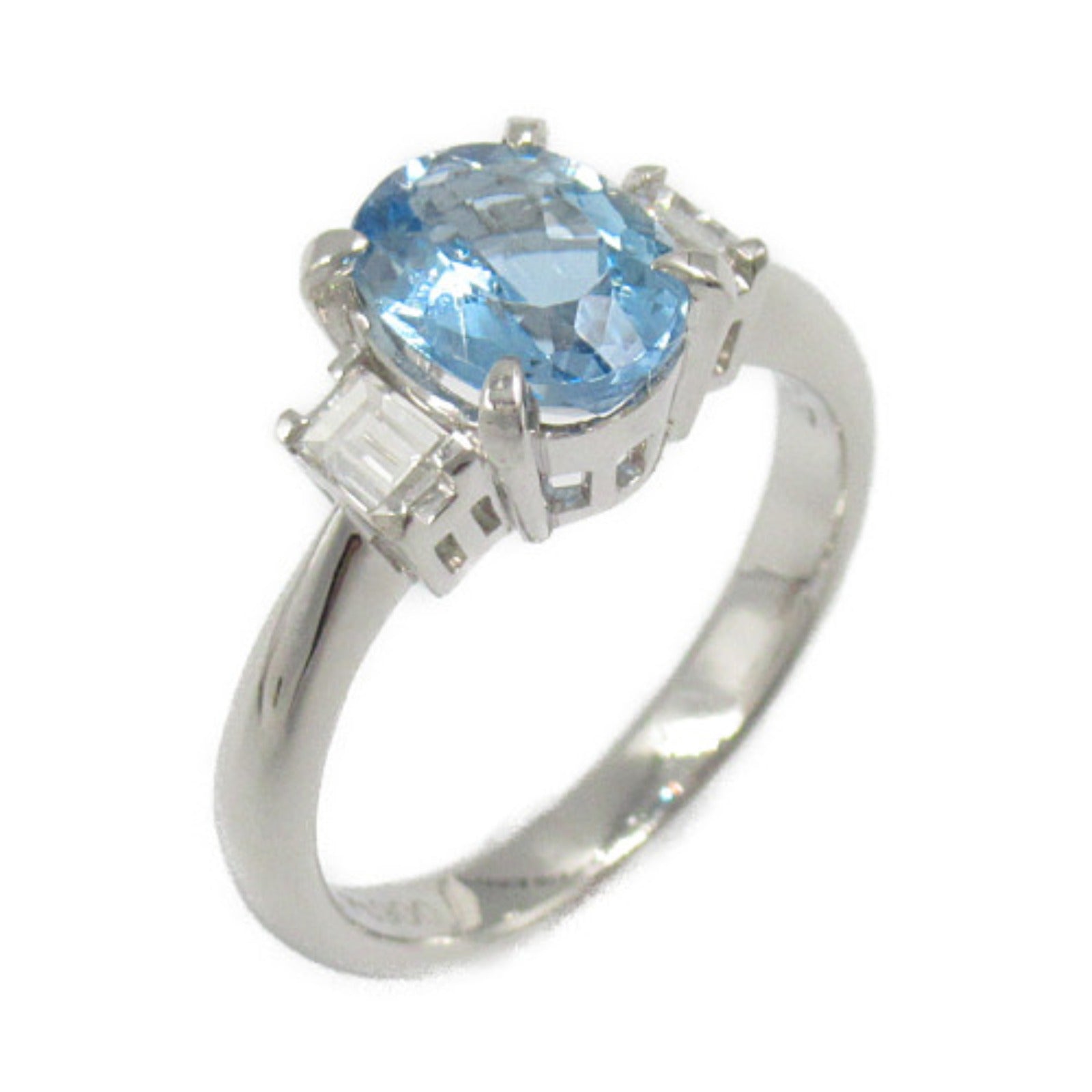 Aquamarine Diamond Ring Pt900 Platinum