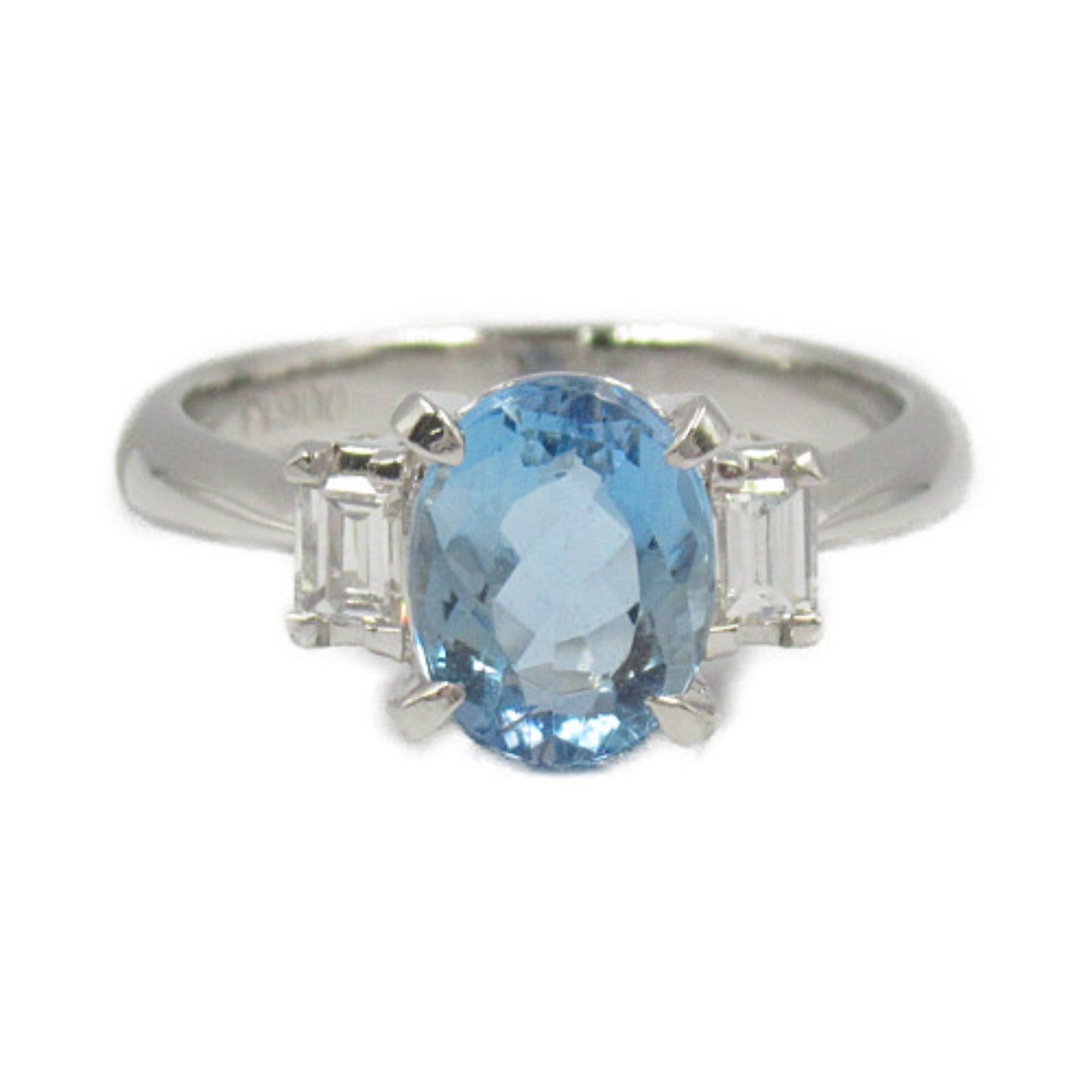 Aquamarine Diamond Ring Pt900 Platinum