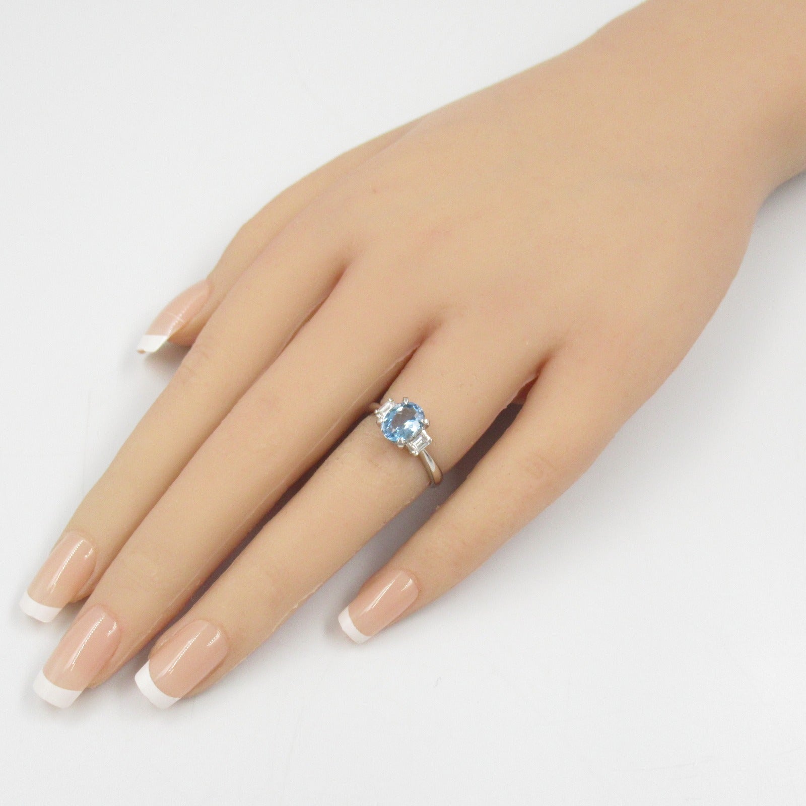 Aquamarine Diamond Ring Pt900 Platinum