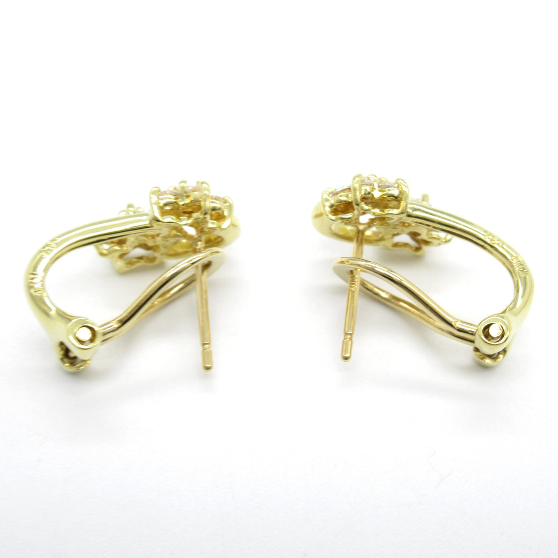 K18 Yellow Gold Diamond Earrings Jewelry