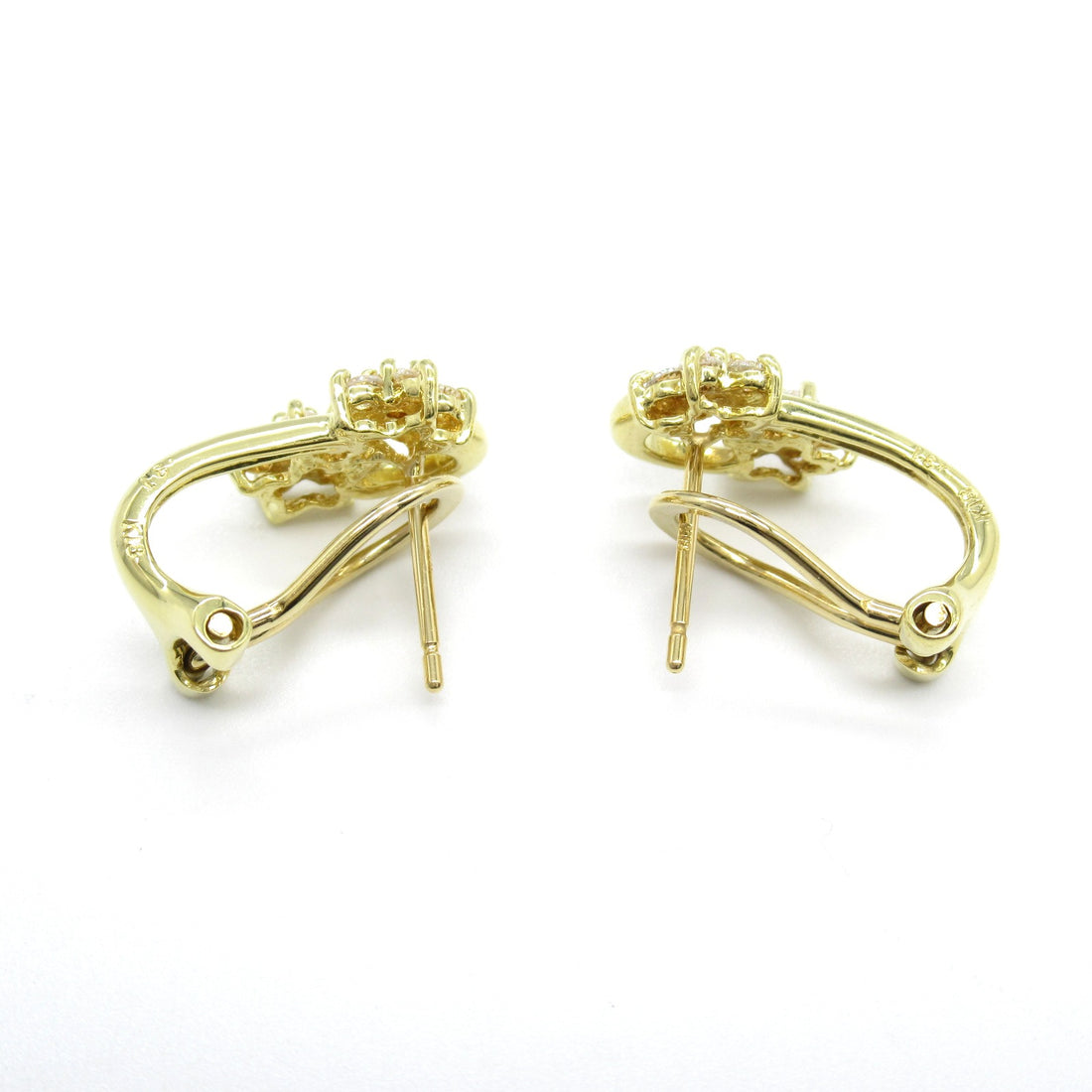 K18 Yellow Gold Diamond Earrings Jewelry