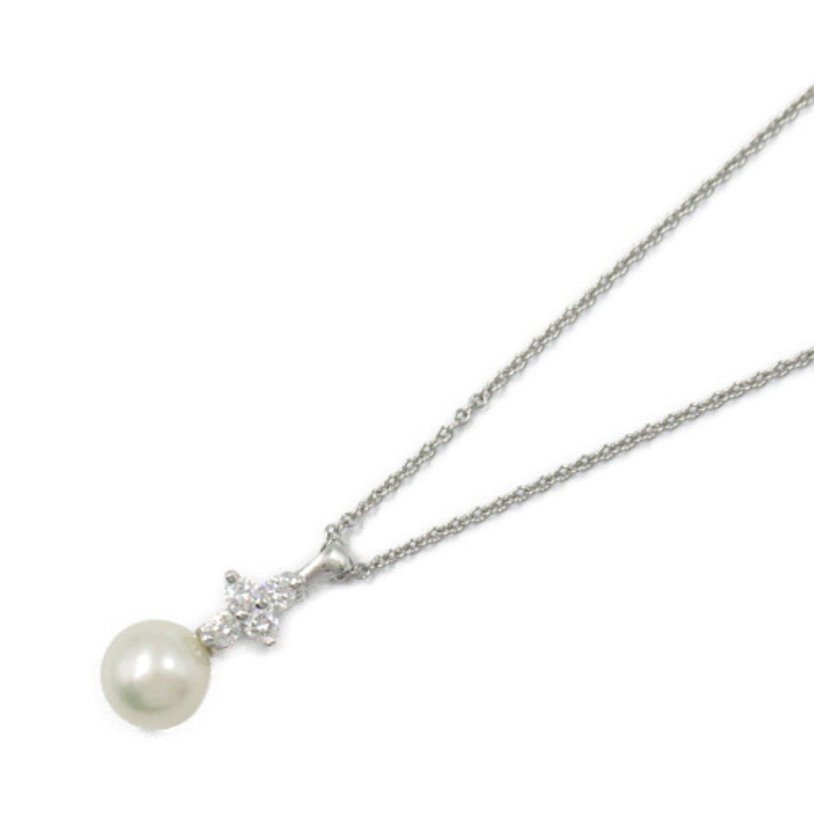 Tiffany & Co Pearl Necklace Pt950 Platinum Diamond