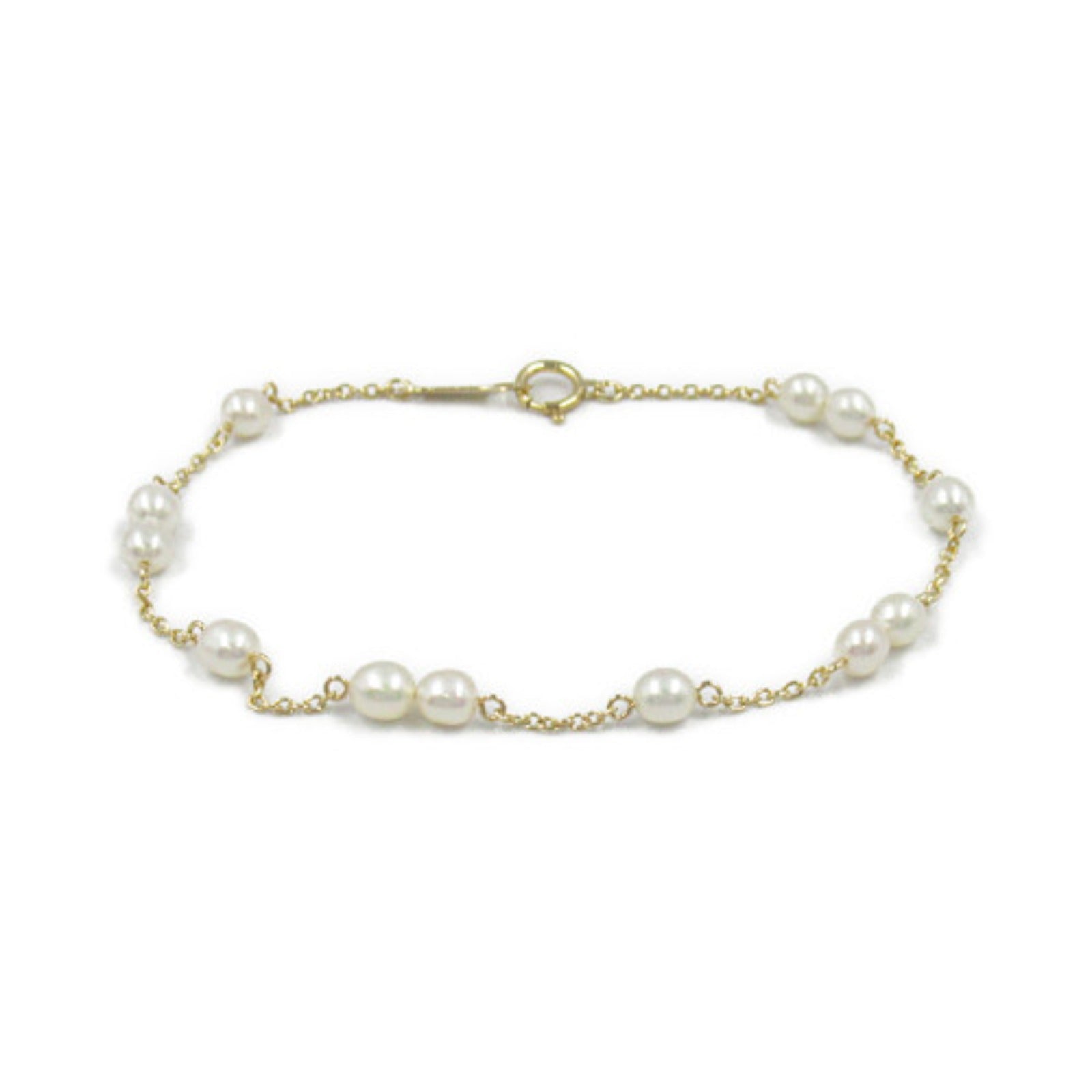 Tasaki Pearl Station Bracelet K18 Yellow Gold