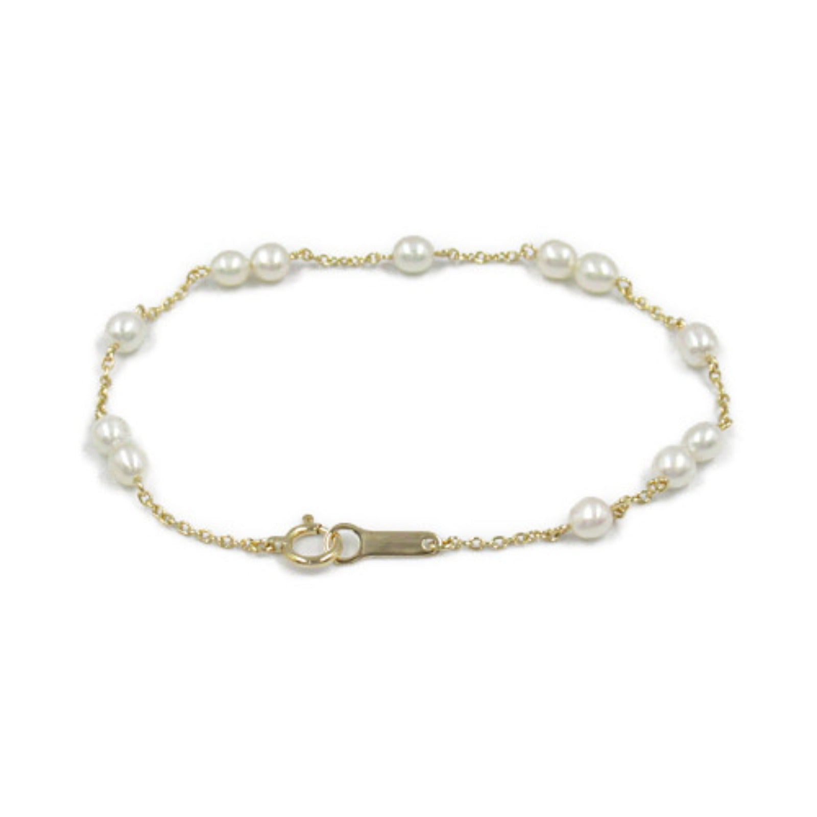 Tasaki Pearl Station Bracelet K18 Yellow Gold