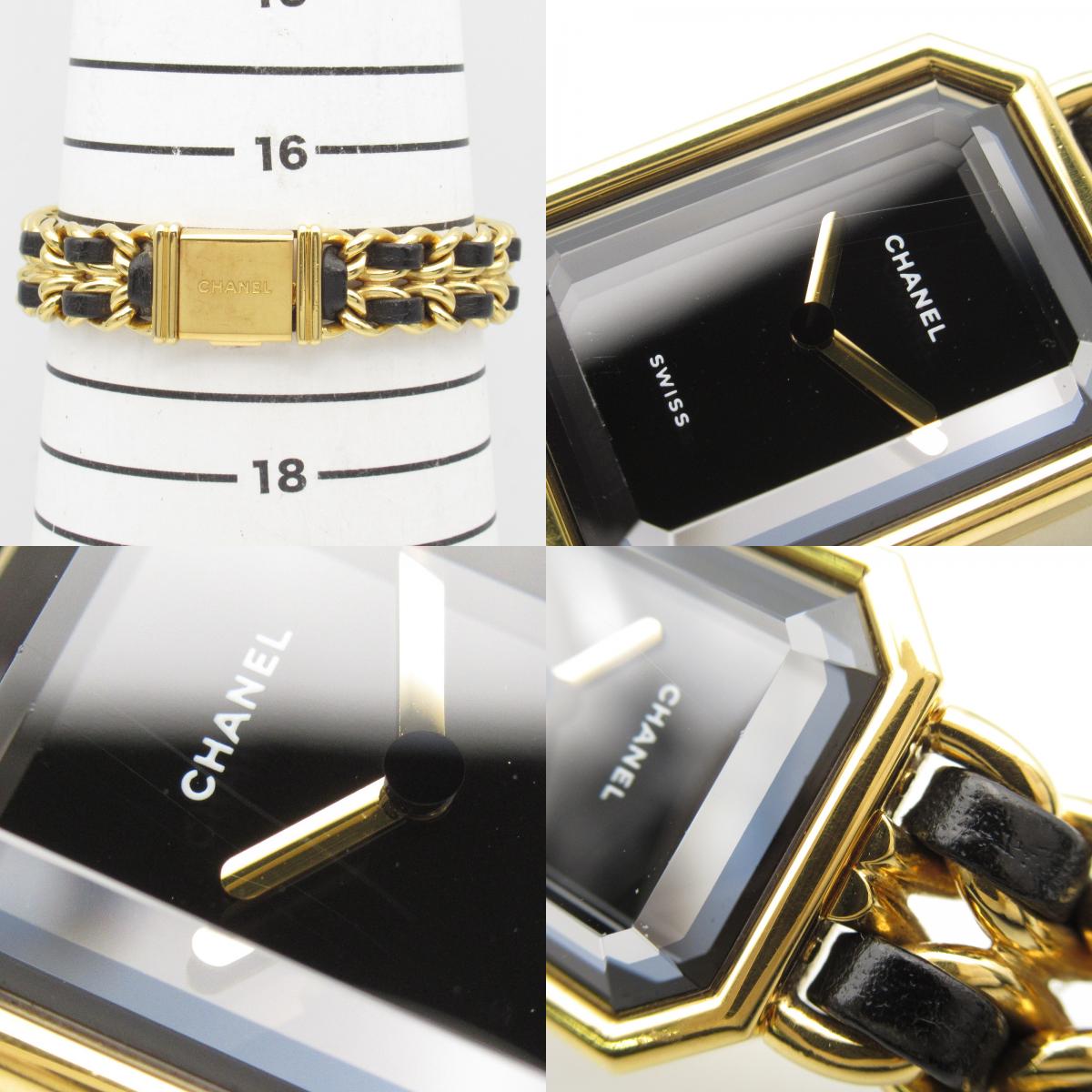 Chanel Premiere L Watch Gold Plated Leather H0001