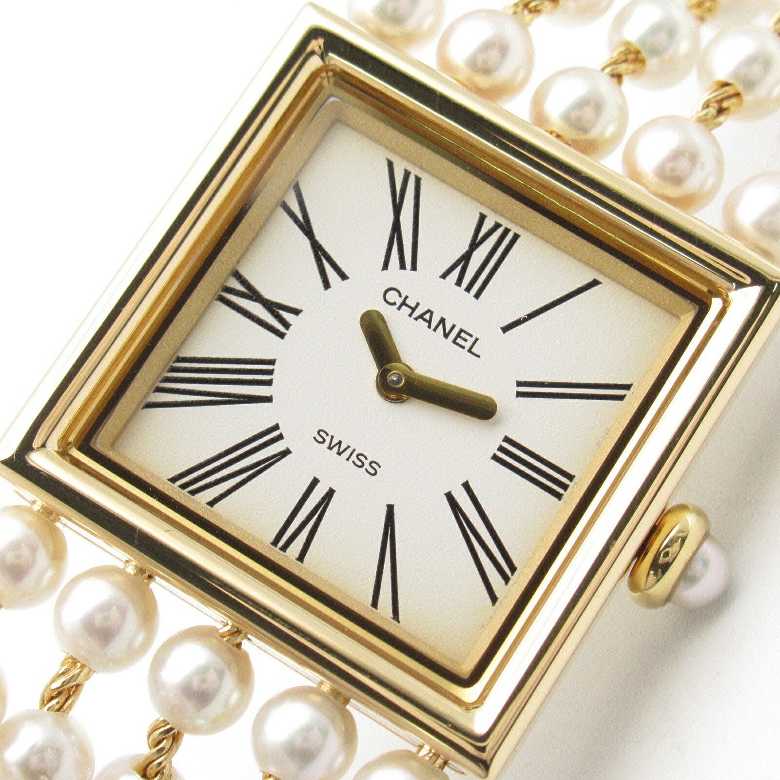 Chanel Mademoiselle Pearl Bracelet Watch H0007