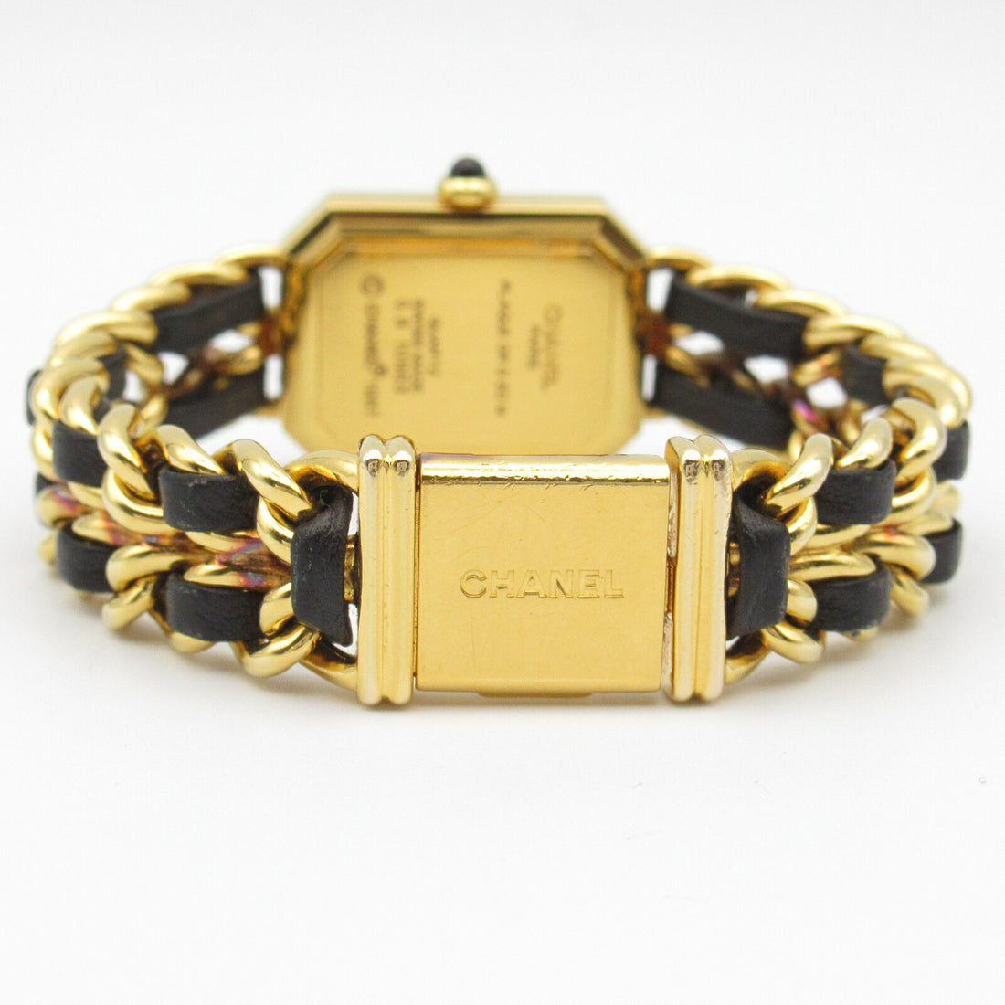 Chanel Premiere M Watch Gold Plated Leather Quartz H0001