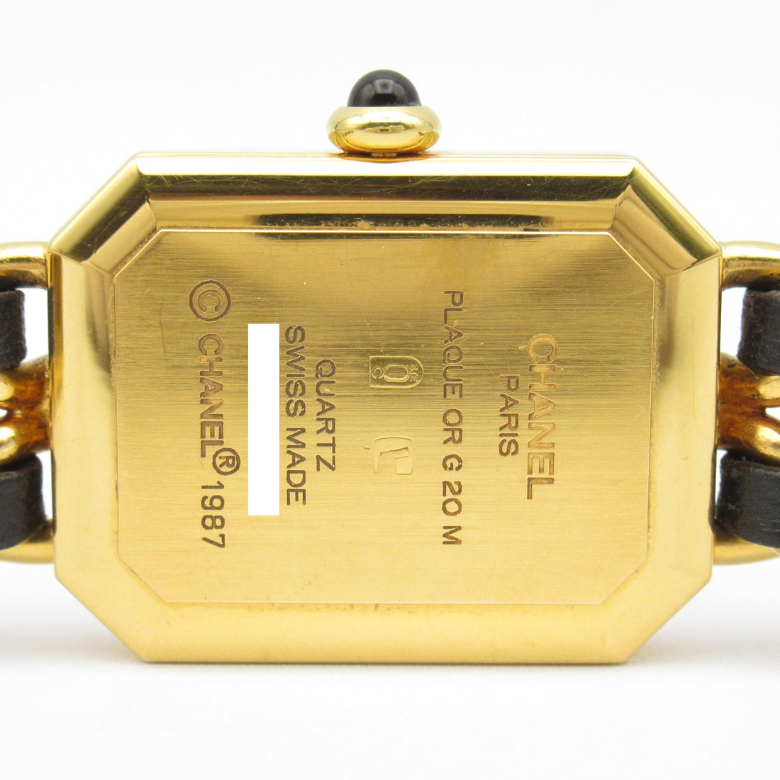 Chanel Premiere M Watch Gold Plated Leather Quartz H0001