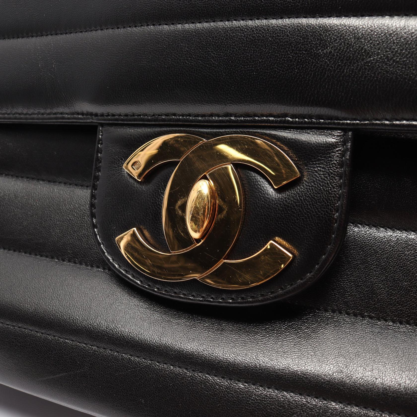 Chanel Mademoiselle Lambskin Shoulder Bag Black