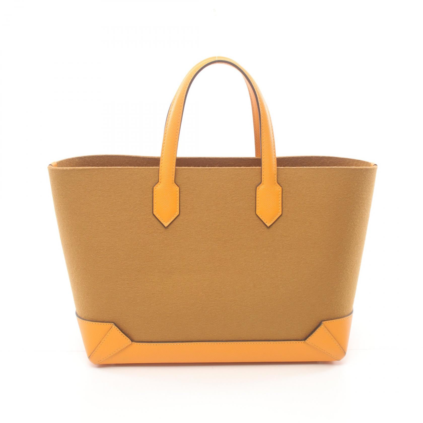 Hermes Maxi Box 30 Tote Bag Felt Brown/Orange