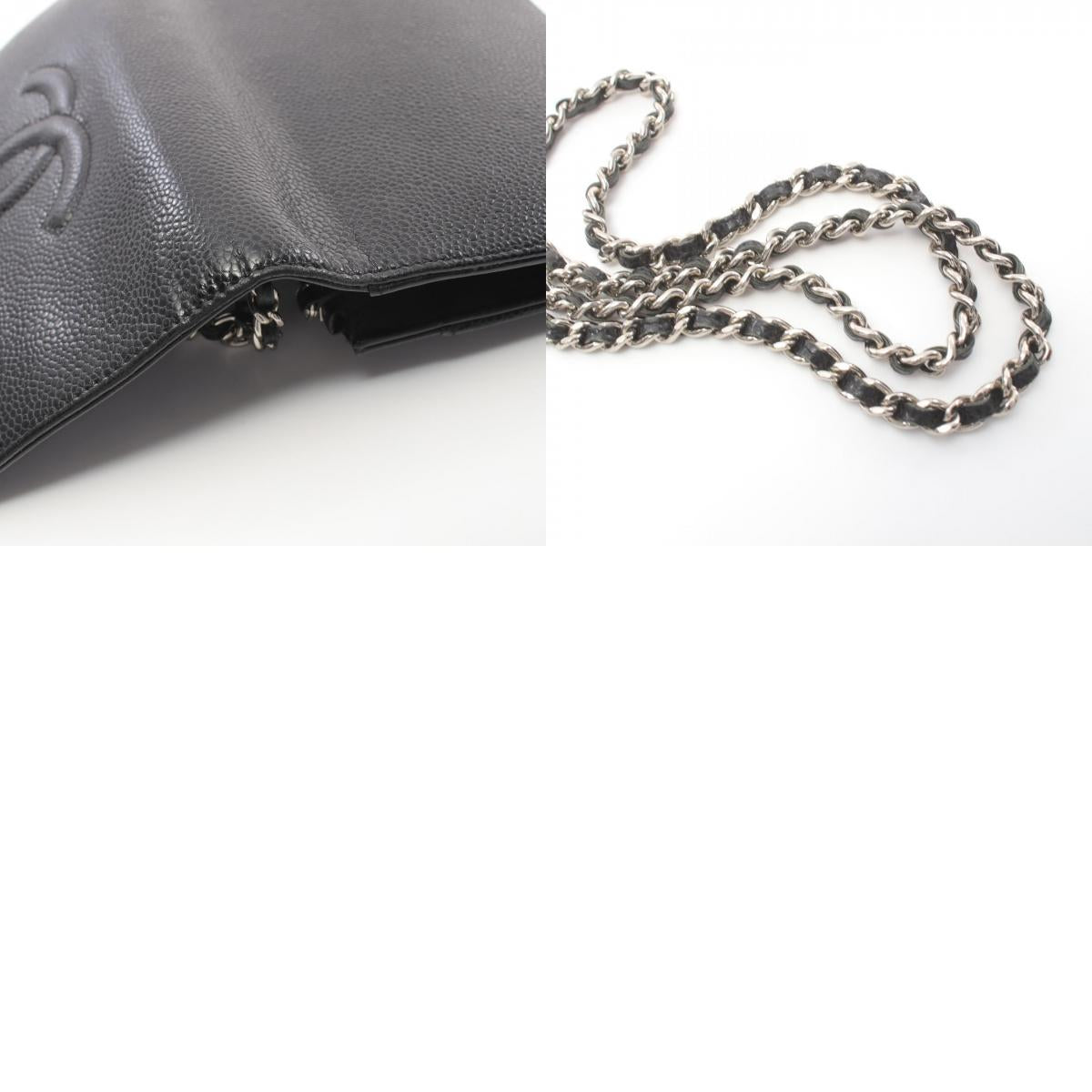 Chanel Caviar Skin Shoulder Bag Black