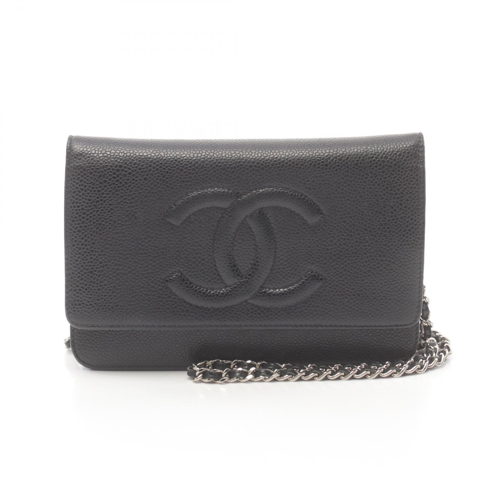 Chanel Caviar Skin Shoulder Bag Black