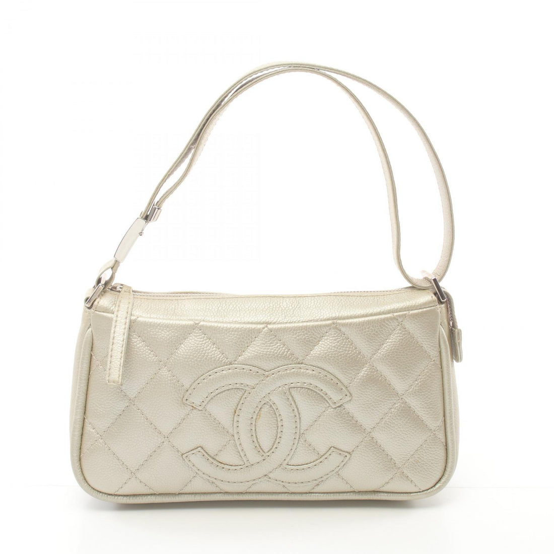 Chanel Caviar Skin Shoulder Bag Gray