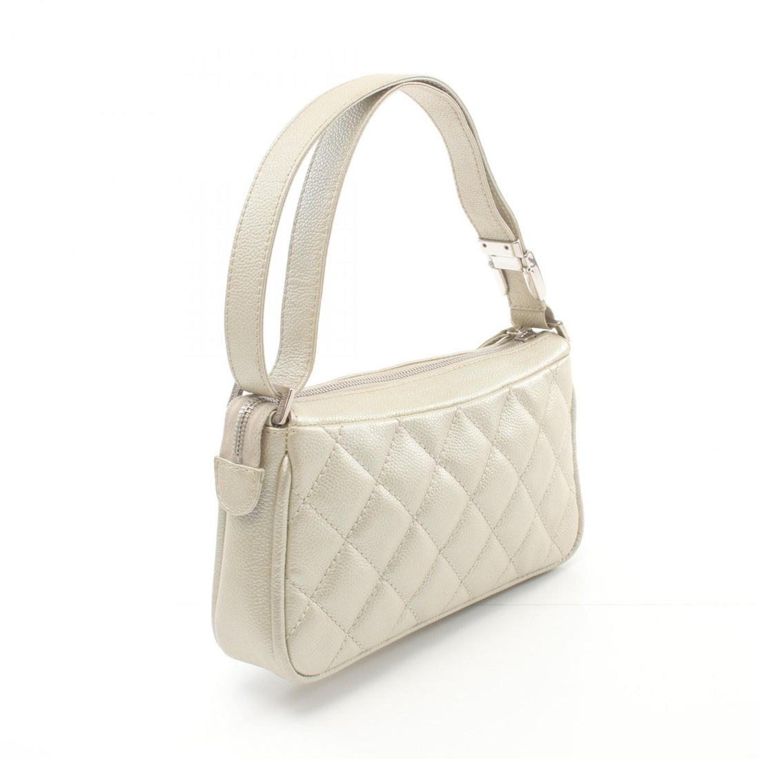 Chanel Caviar Skin Shoulder Bag Gray