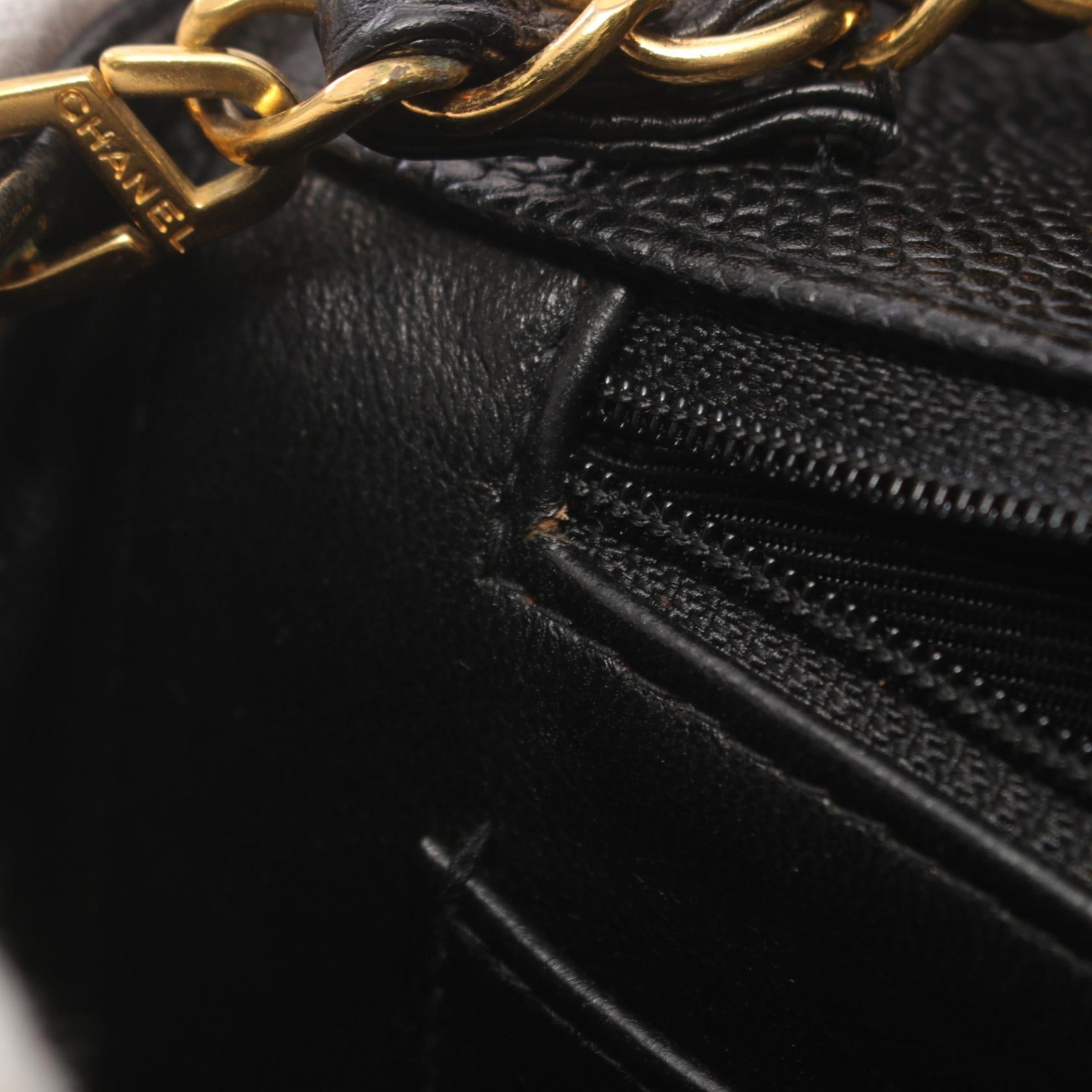 Chanel Diana Flap Shoulder Bag Black Caviar