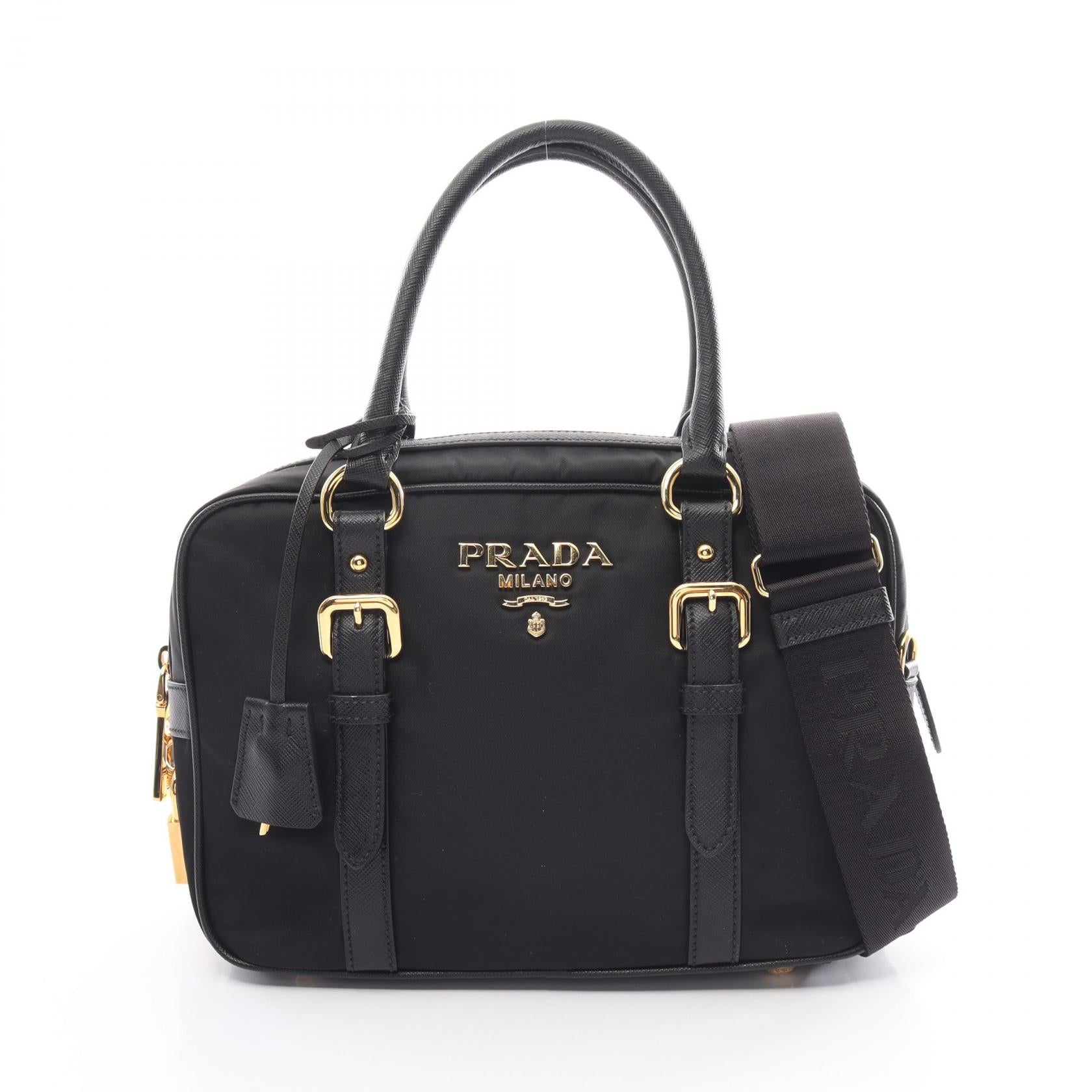 Prada Nylon Saffiano Leather Handbag 1BB088