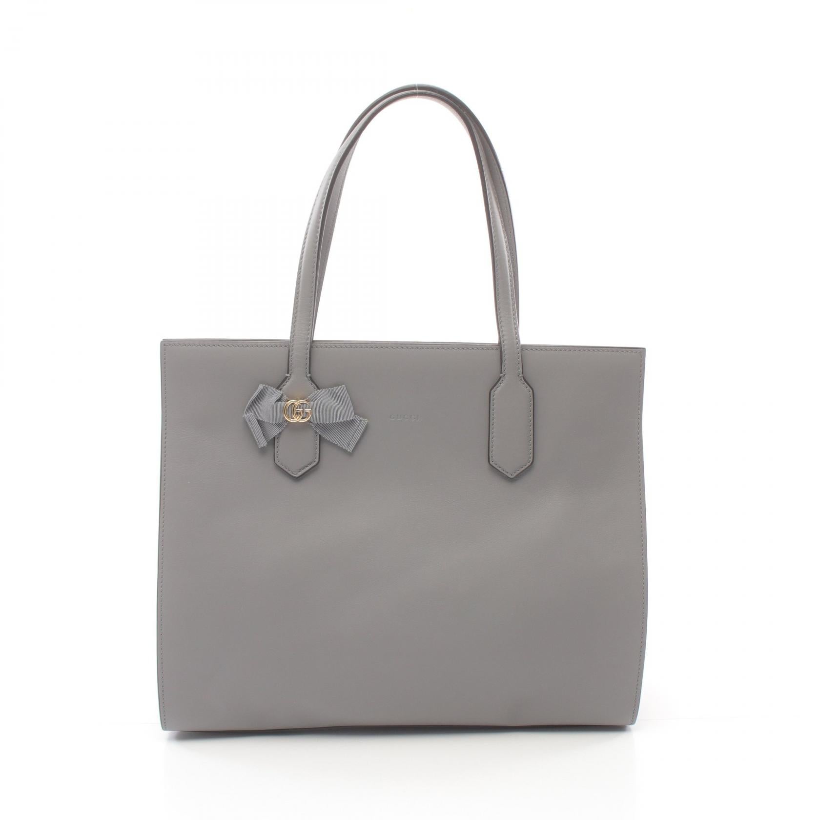 Gucci Leather GG Ribbon Tote Bag 440055