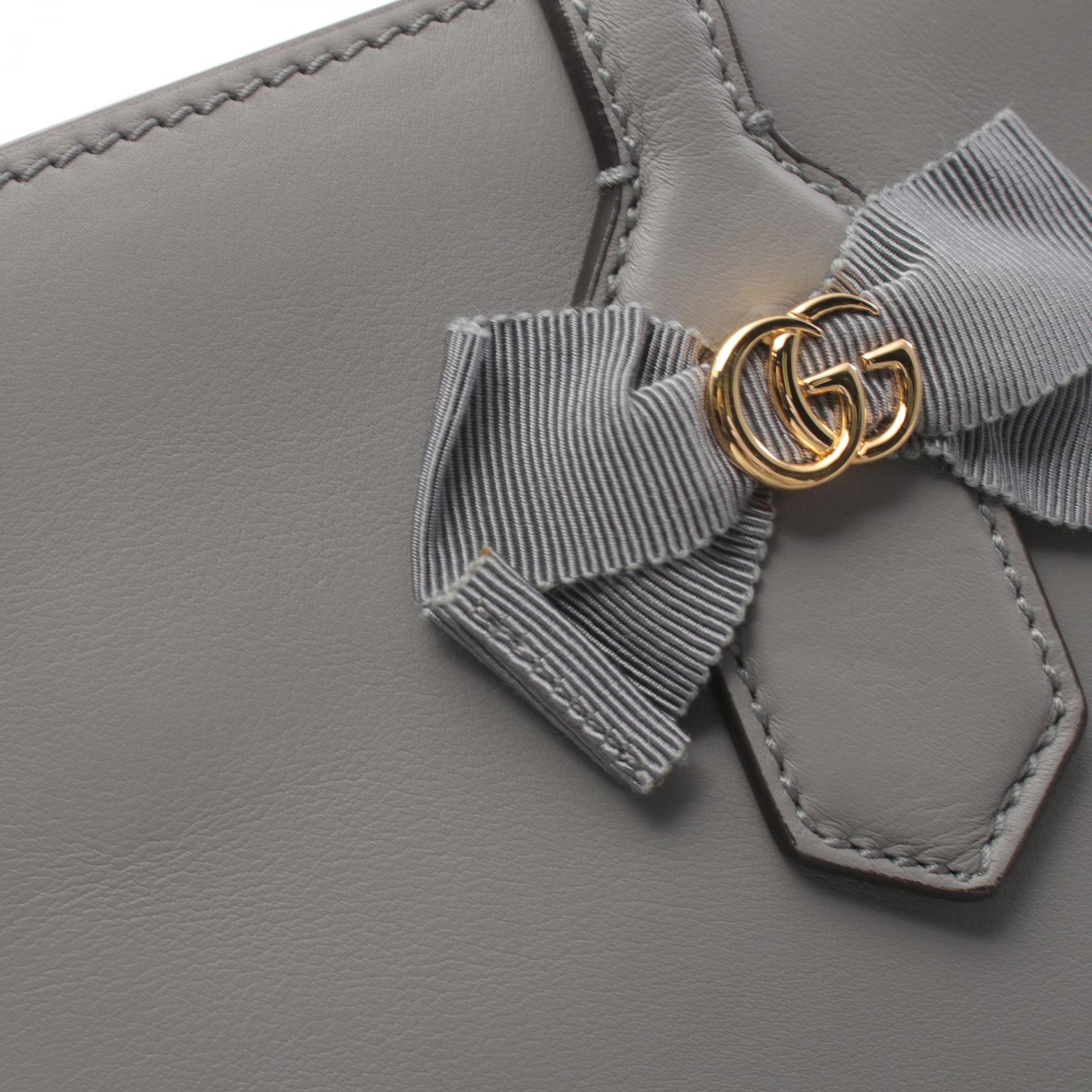 Gucci Leather GG Ribbon Tote Bag 440055