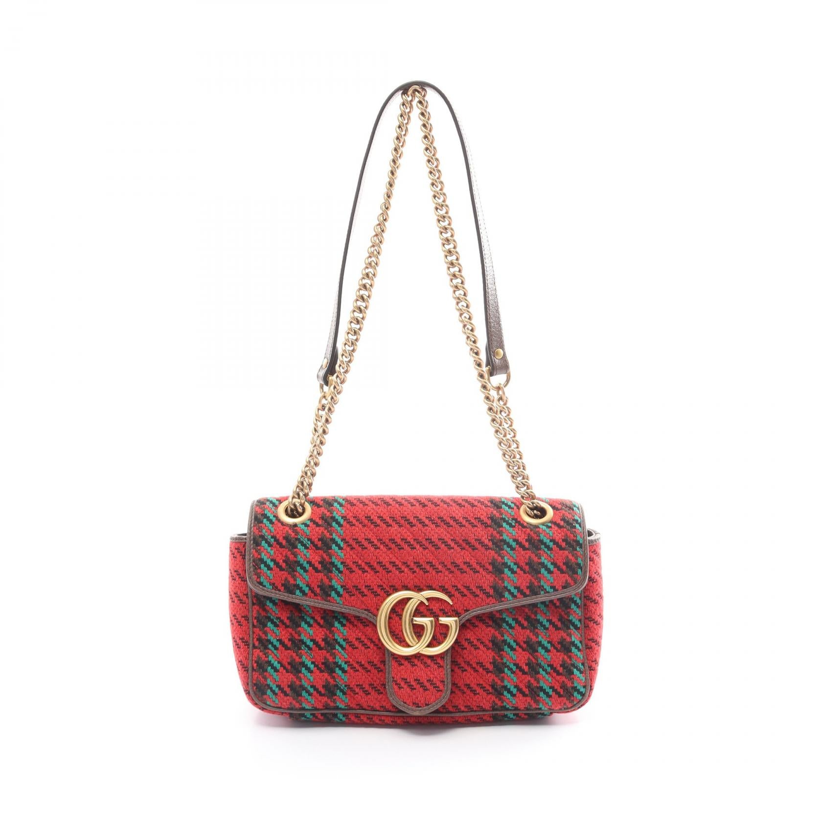 Gucci Small GG Marmont Tweed Shoulder Bag Canvas Shoulder Bag 443497 in Great Condition