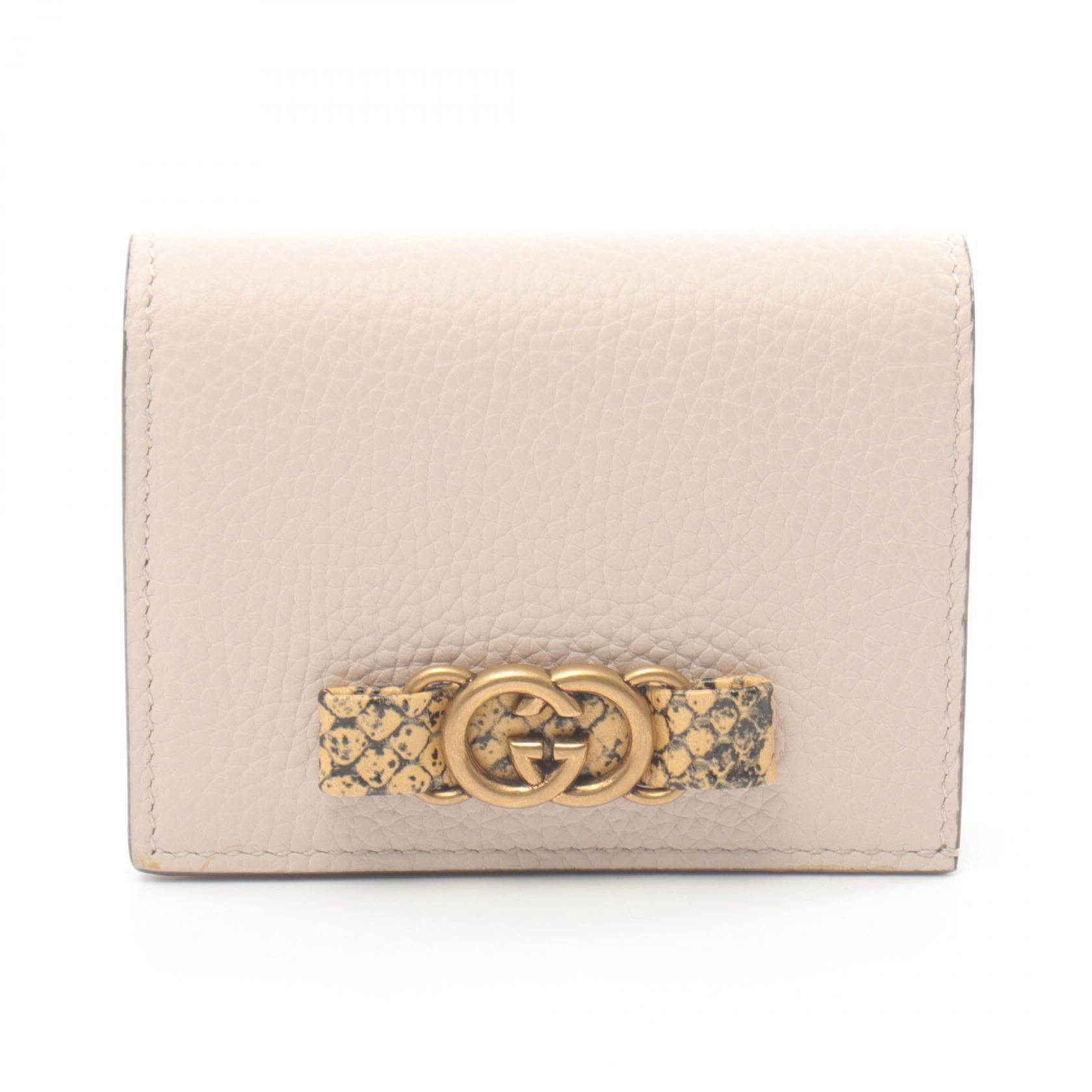 Gucci Interlocking G Leather Wallet Beige