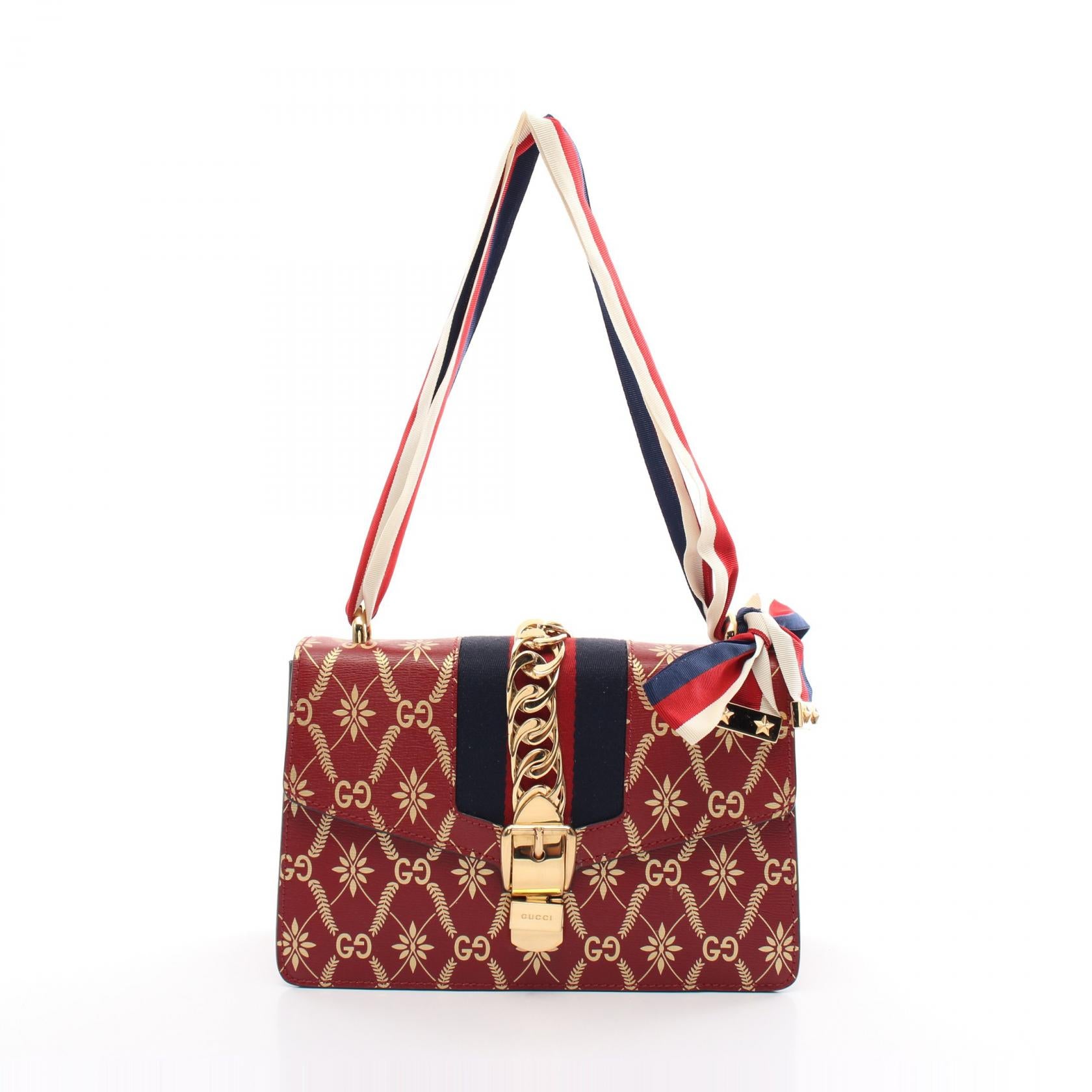 Gucci Sylvie GG Leather Shoulder Bag