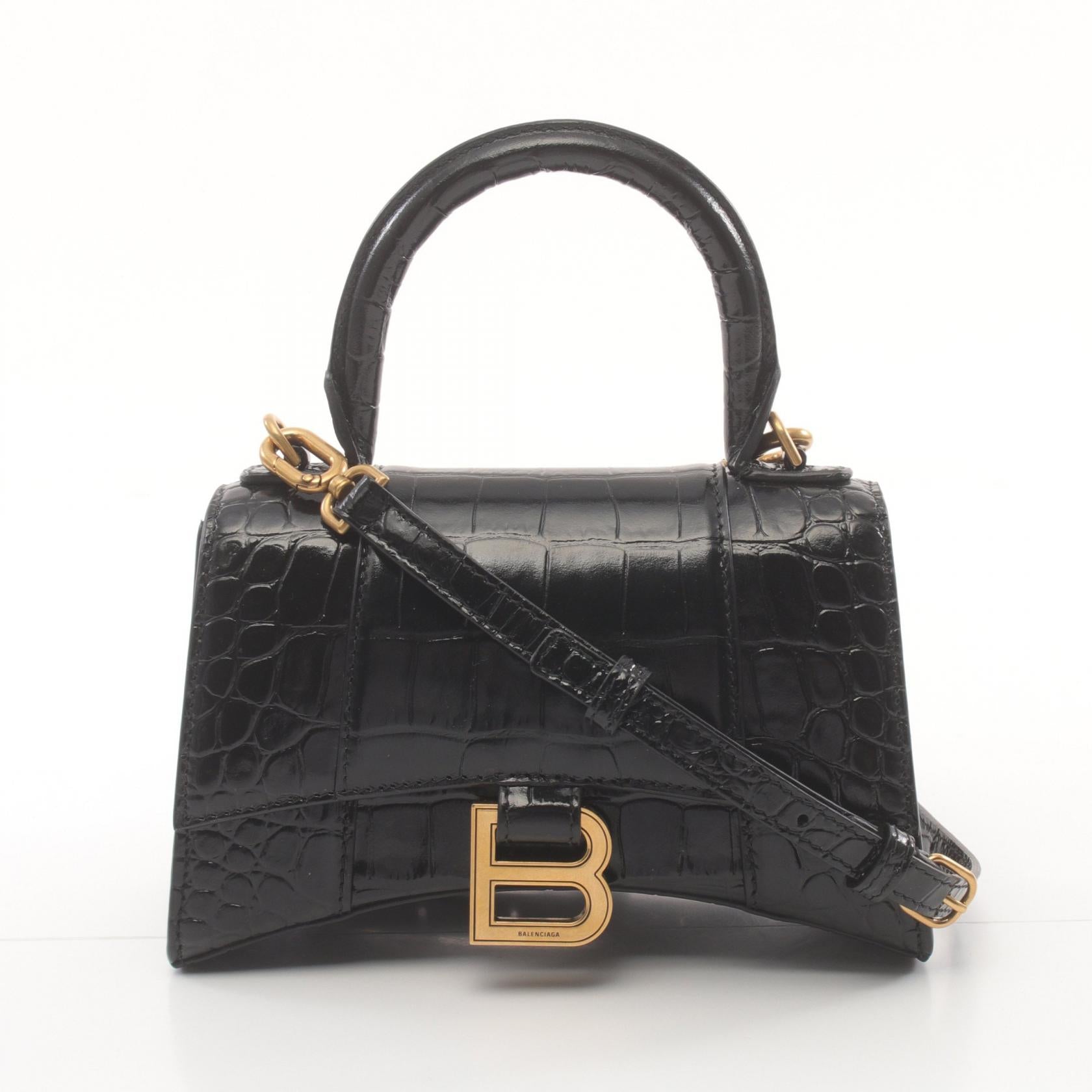 Balenciaga Hourglass XS Leather Handbag Black