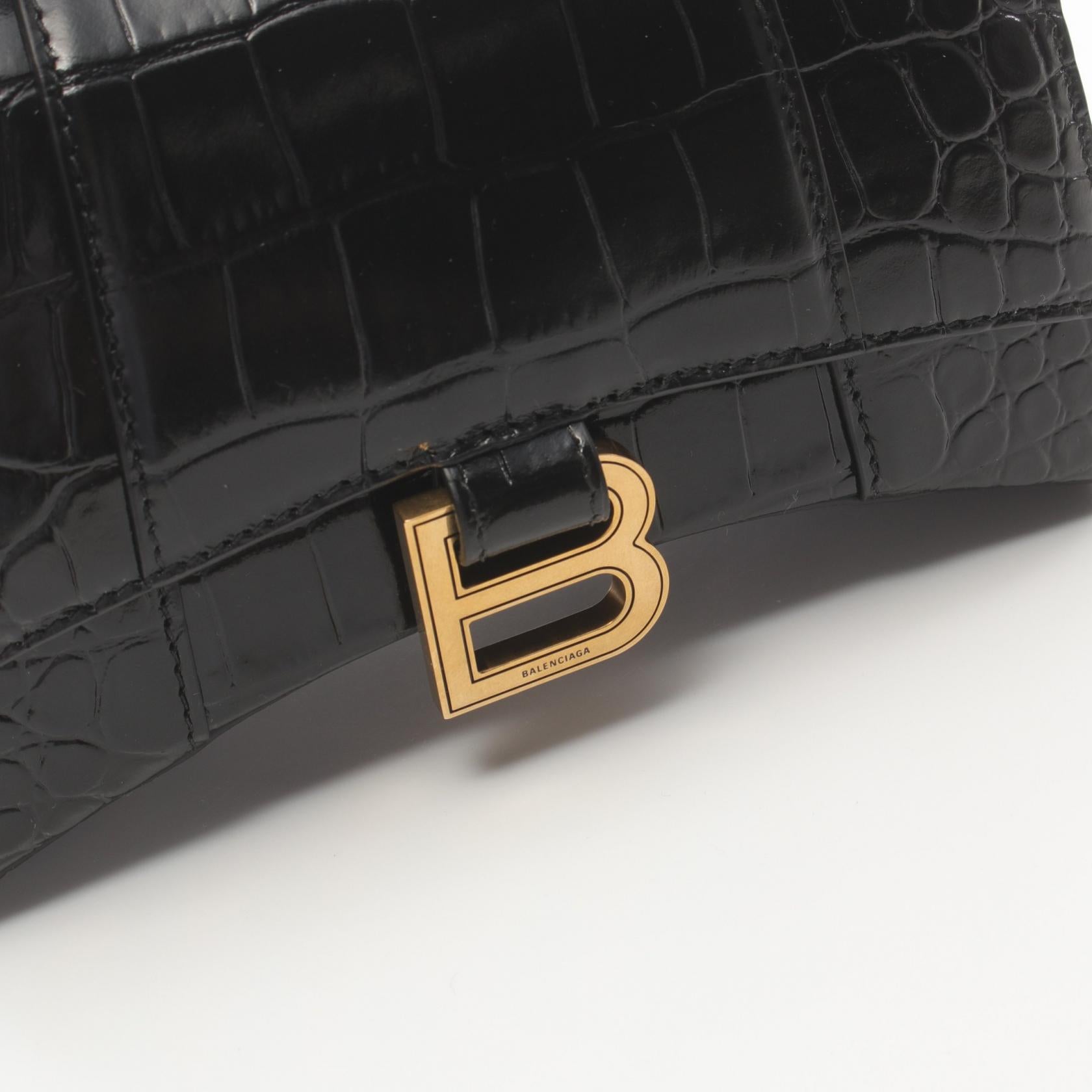 Balenciaga Hourglass XS Leather Handbag Black