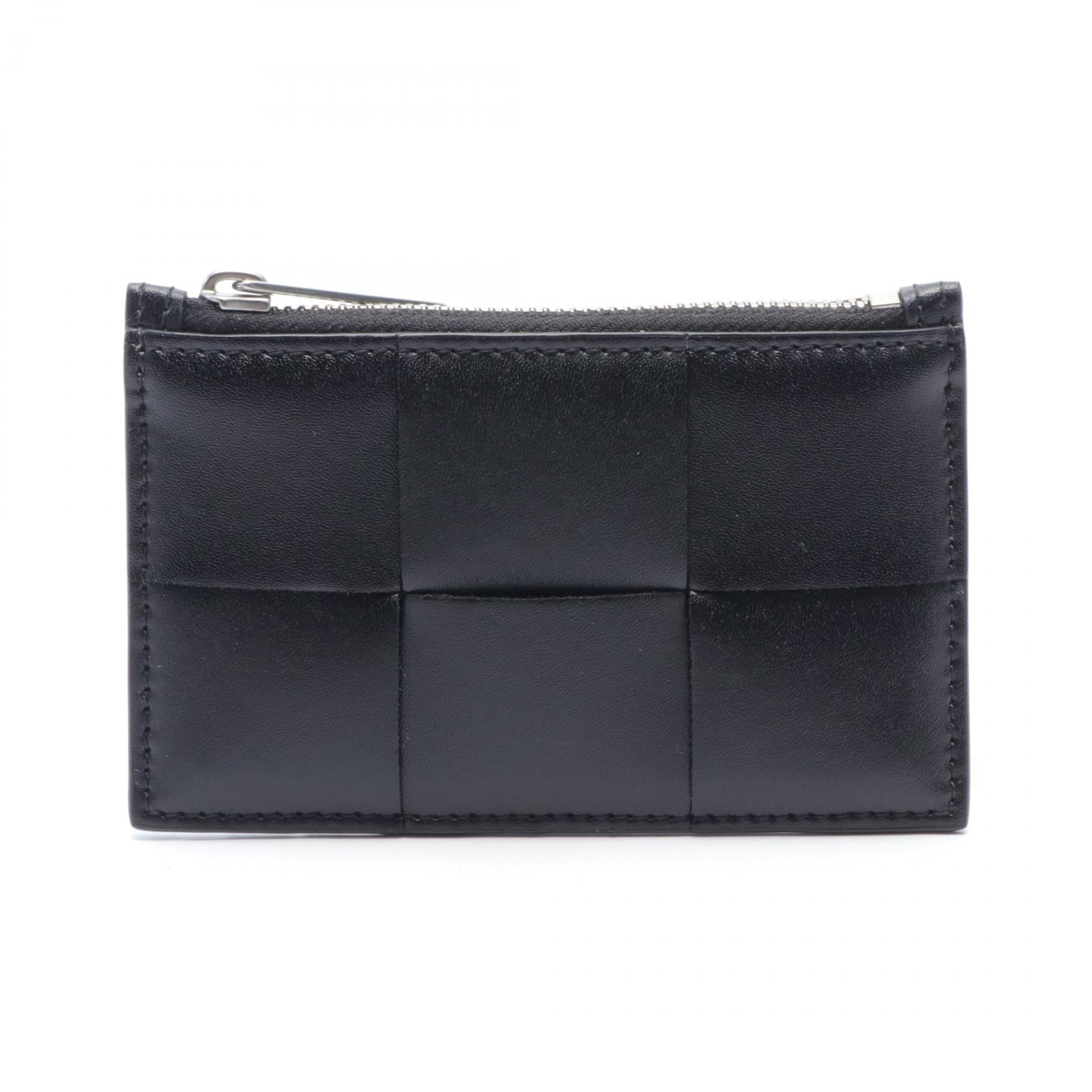 Bottega Veneta Leather Card Case Black