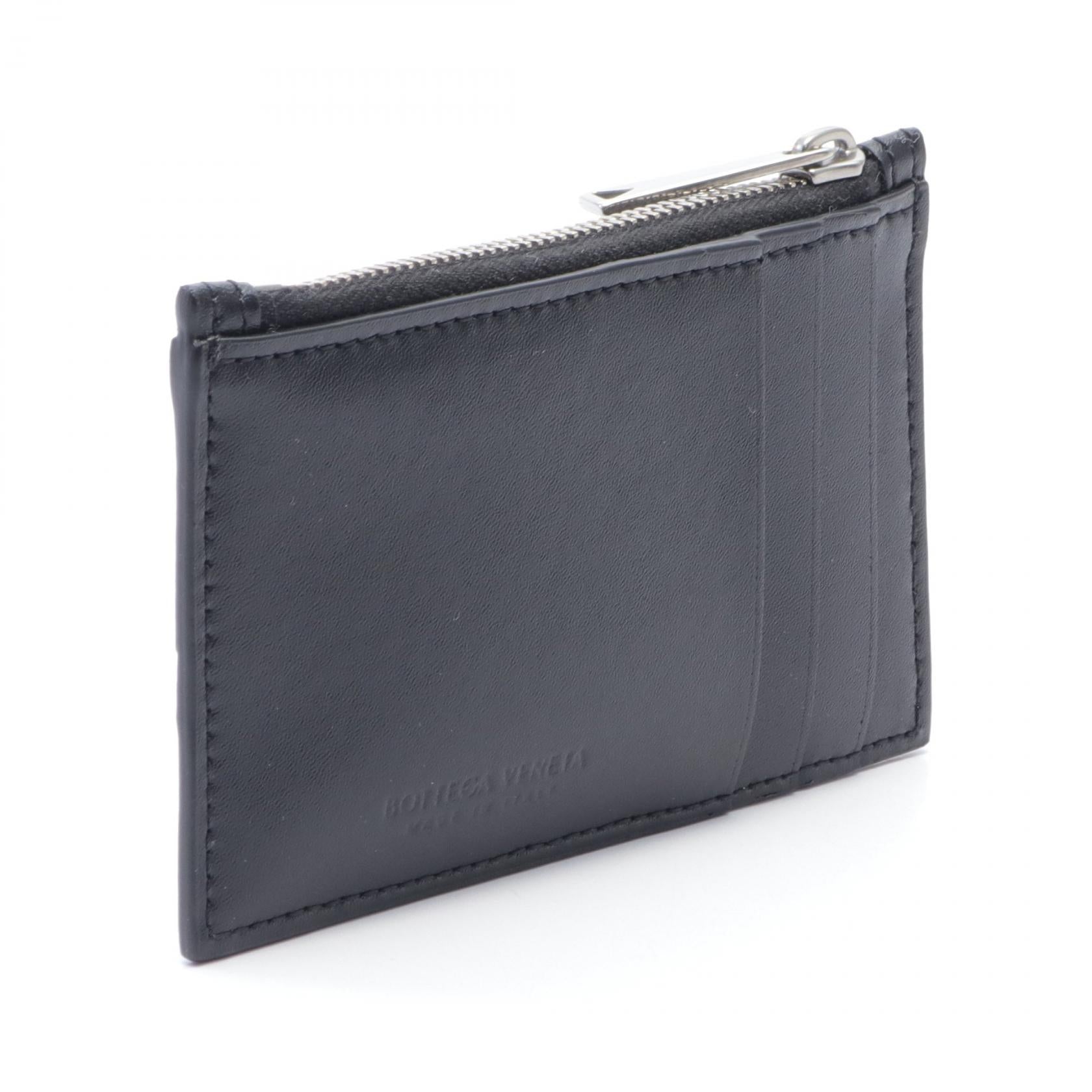 Bottega Veneta Leather Card Case Black