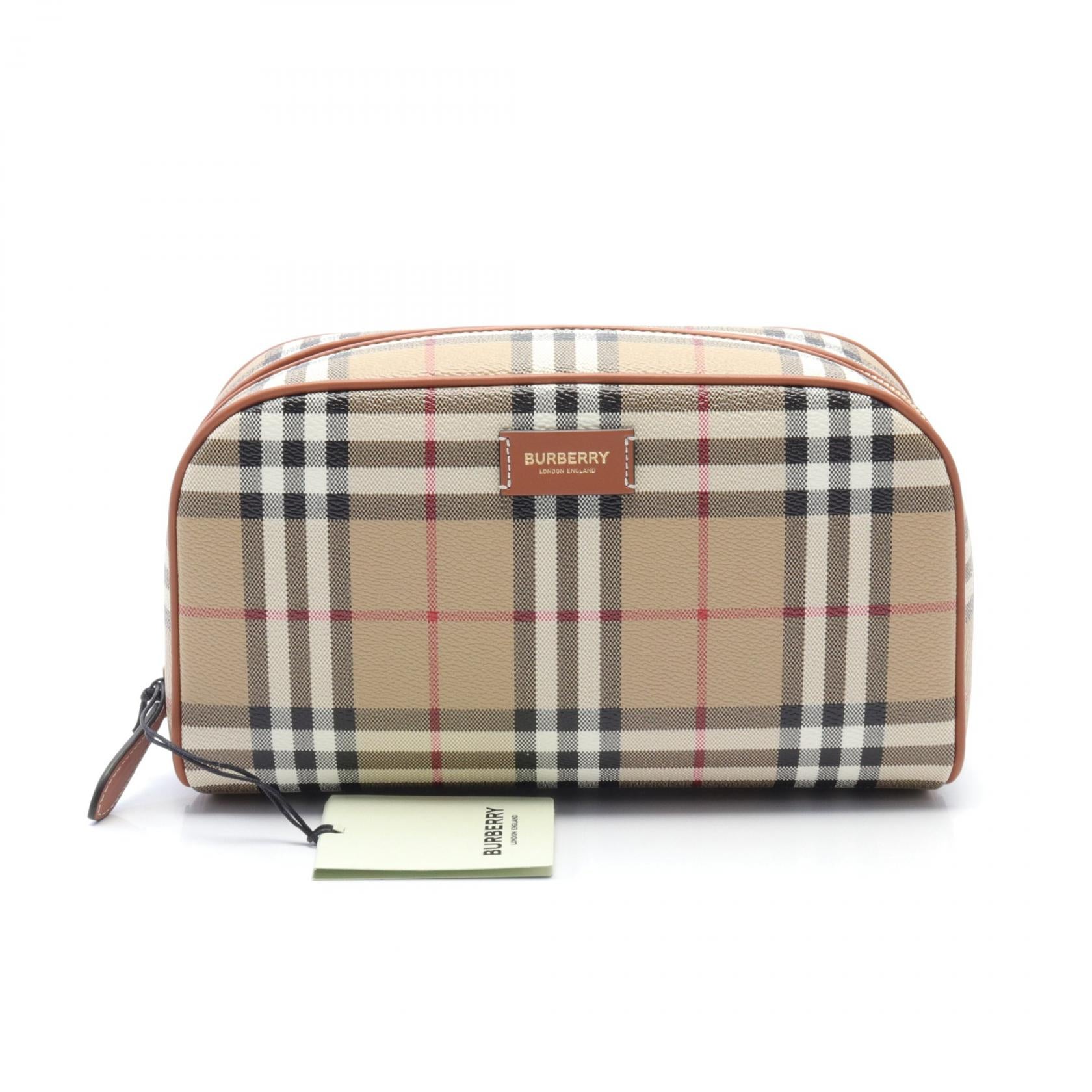 Burberry PVC Canvas Leather Pouch 8067158