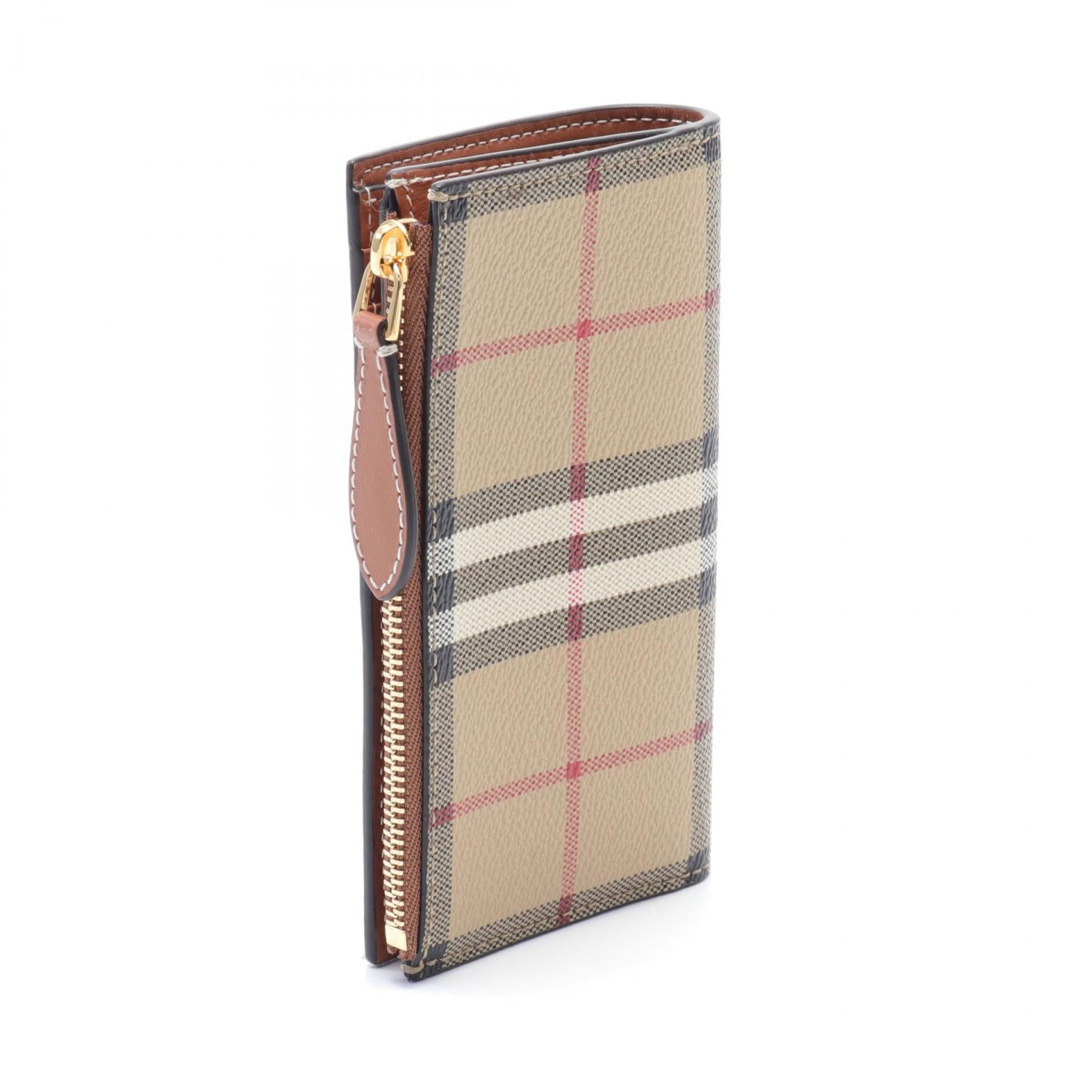 Burberry Bifold Long Wallet Beige Multicolor