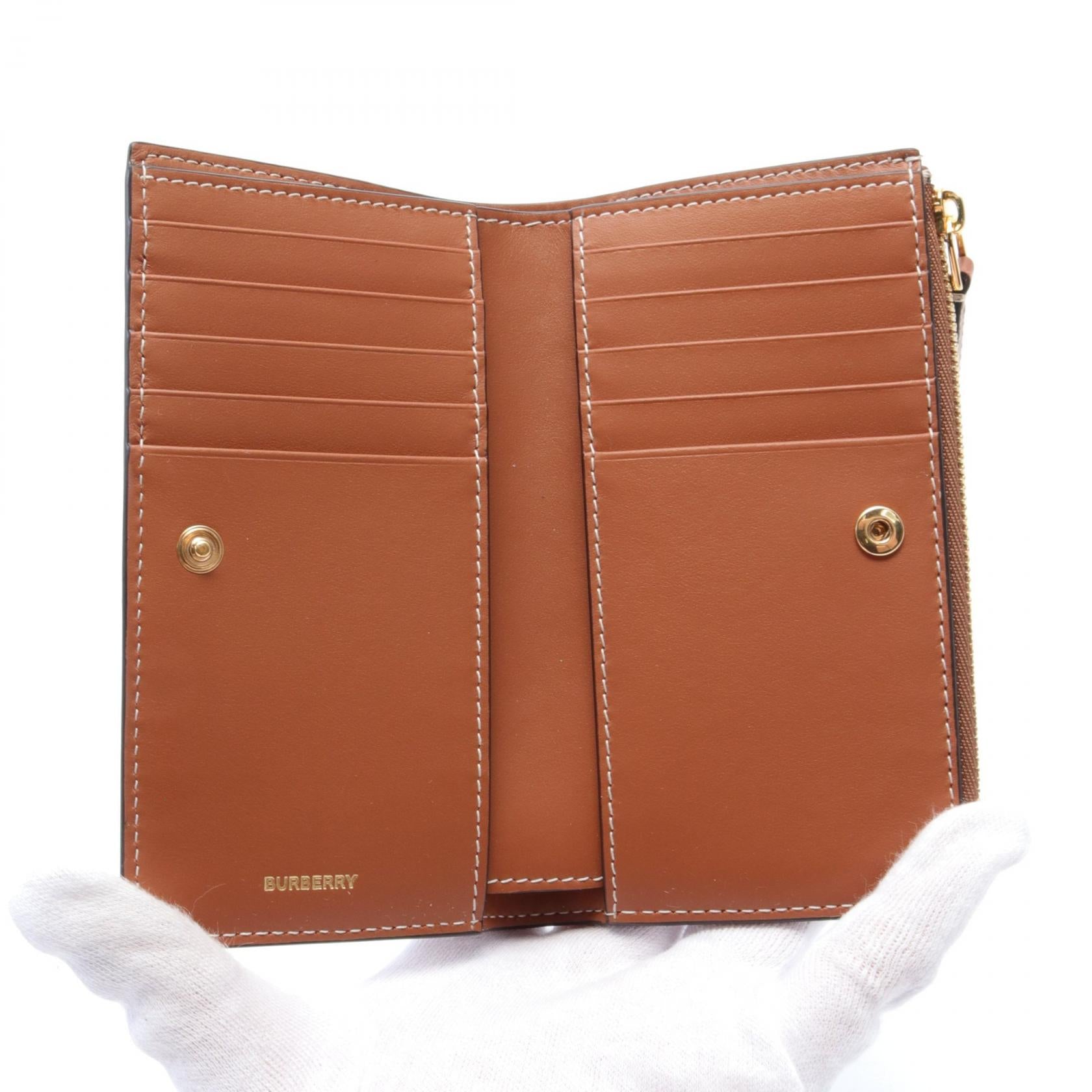 Burberry Bifold Long Wallet Beige Multicolor