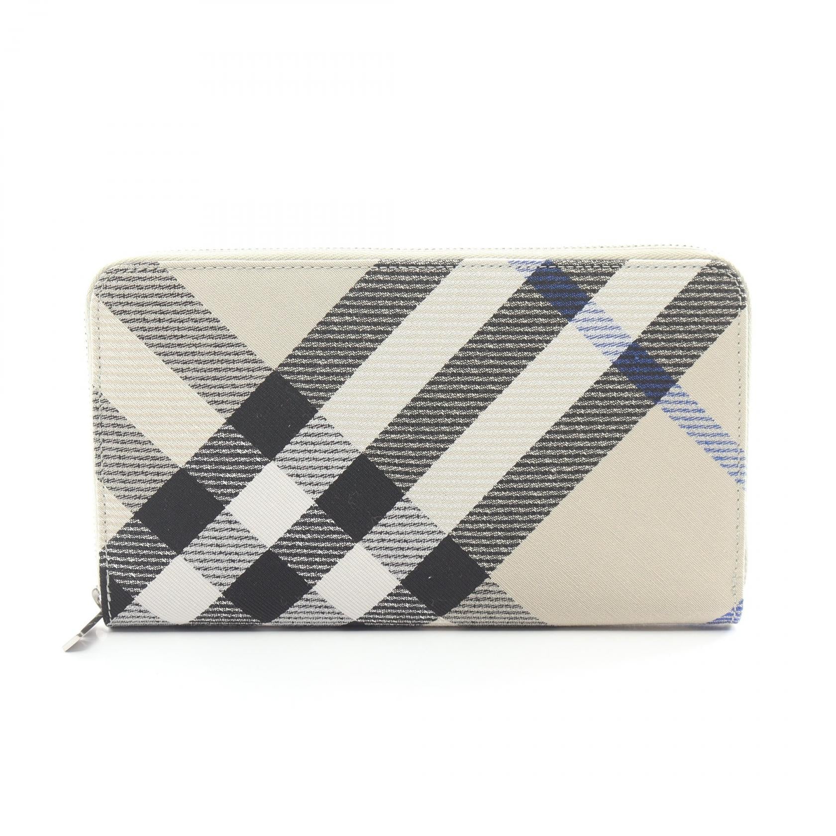 Burberry Round Wallet Cotton Polyester Green