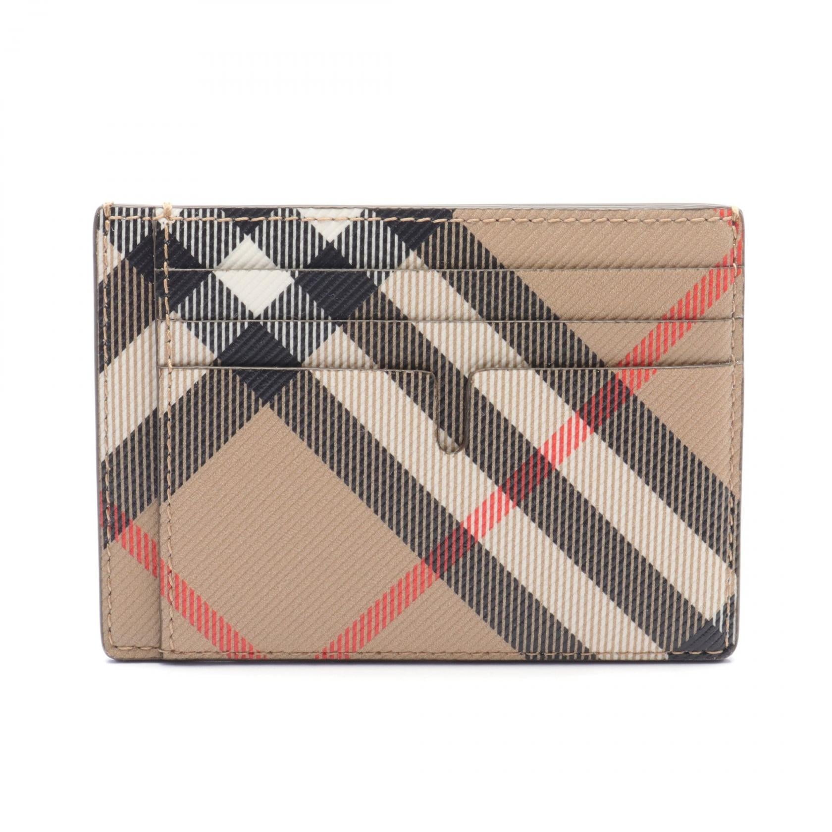 Burberry Card Case PVC Canvas Beige Multicolor